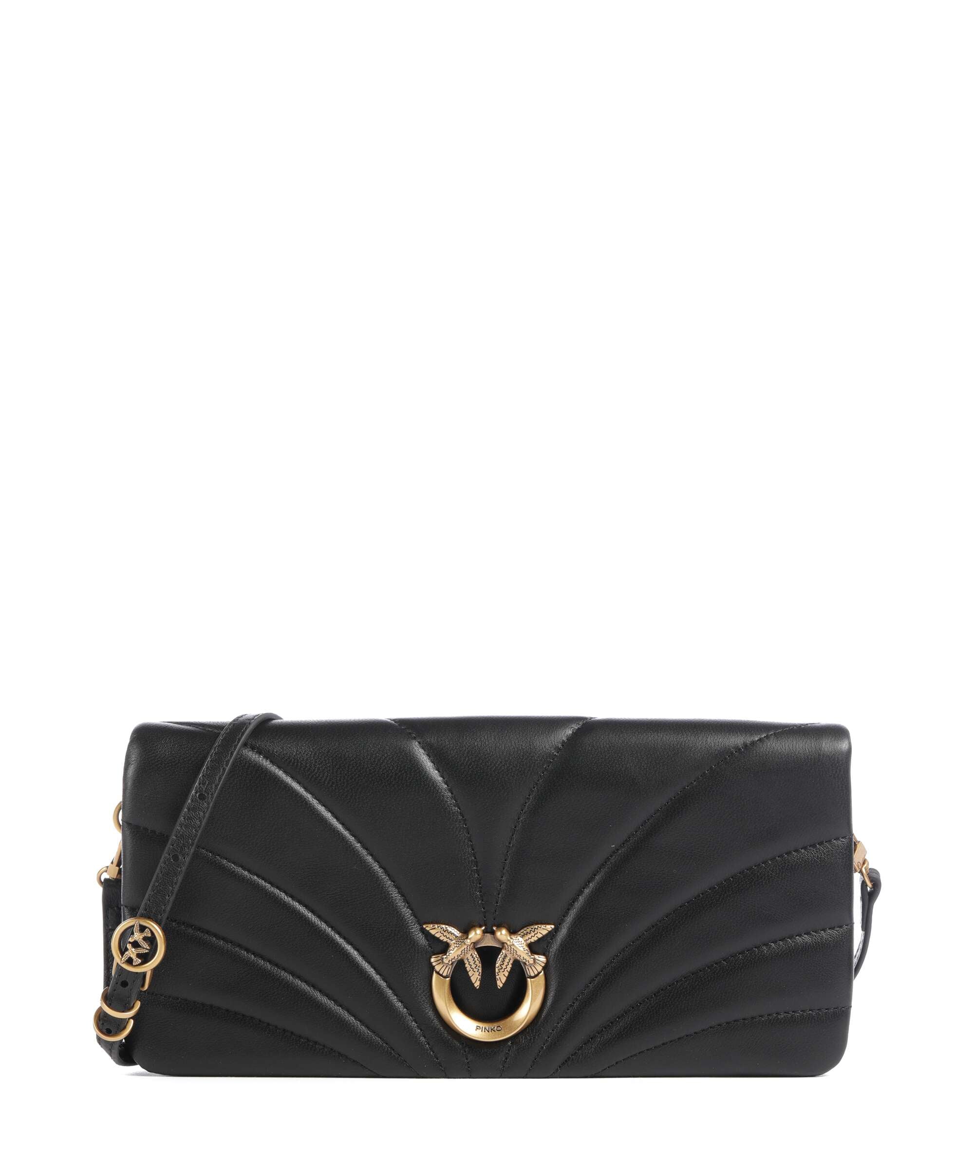 Pinko Click Horizontal Classic Torba przez ramię nero/antique gold