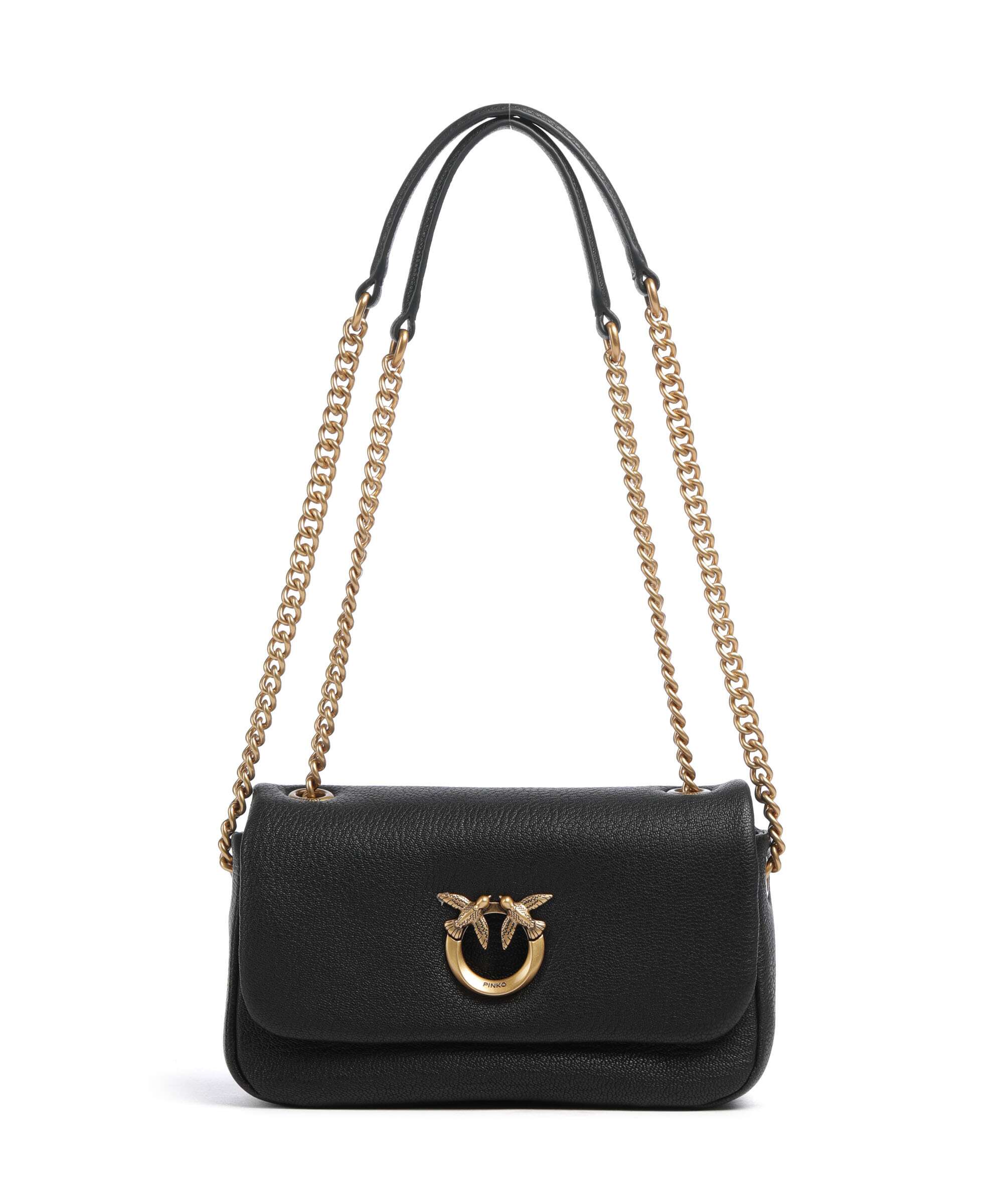 Pinko Click Soft Horizontal Chain Torba na ramię nero/antique gold