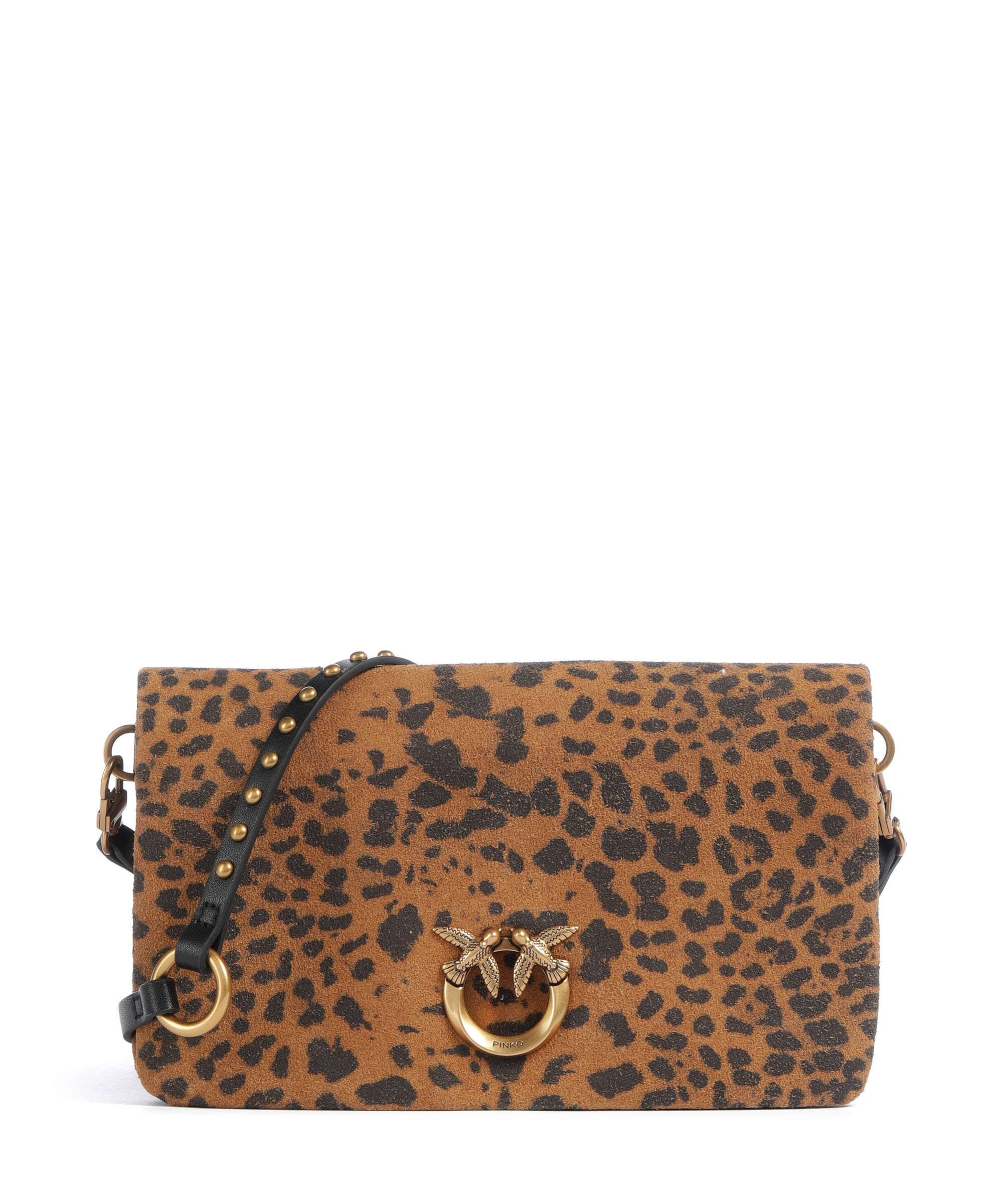 Pinko Click Soft Mini Torba przez ramię maculato/marrone/antique gold