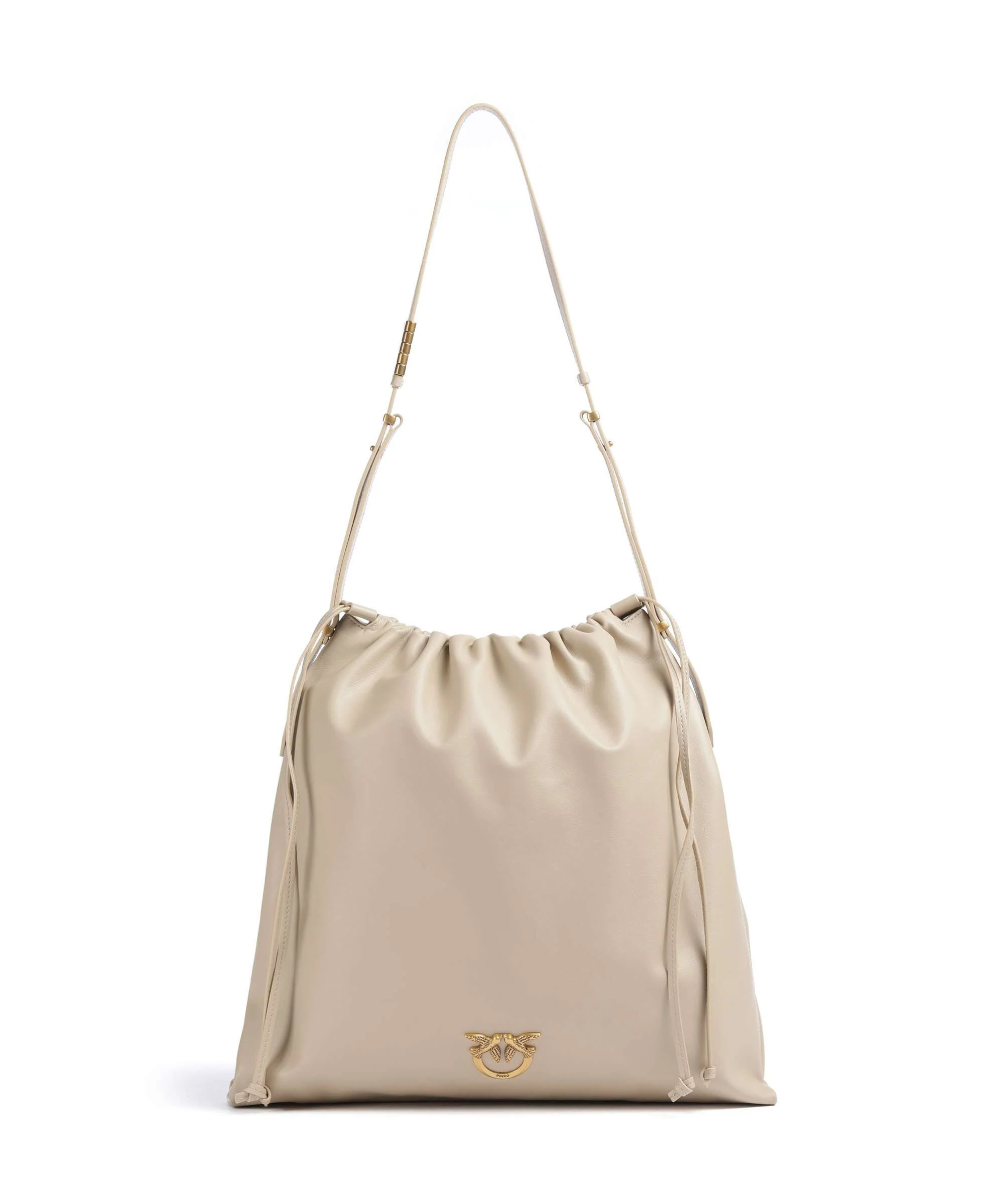 Pinko Extra Slouchy Torebka worek beige/grigio fumo/antique gold