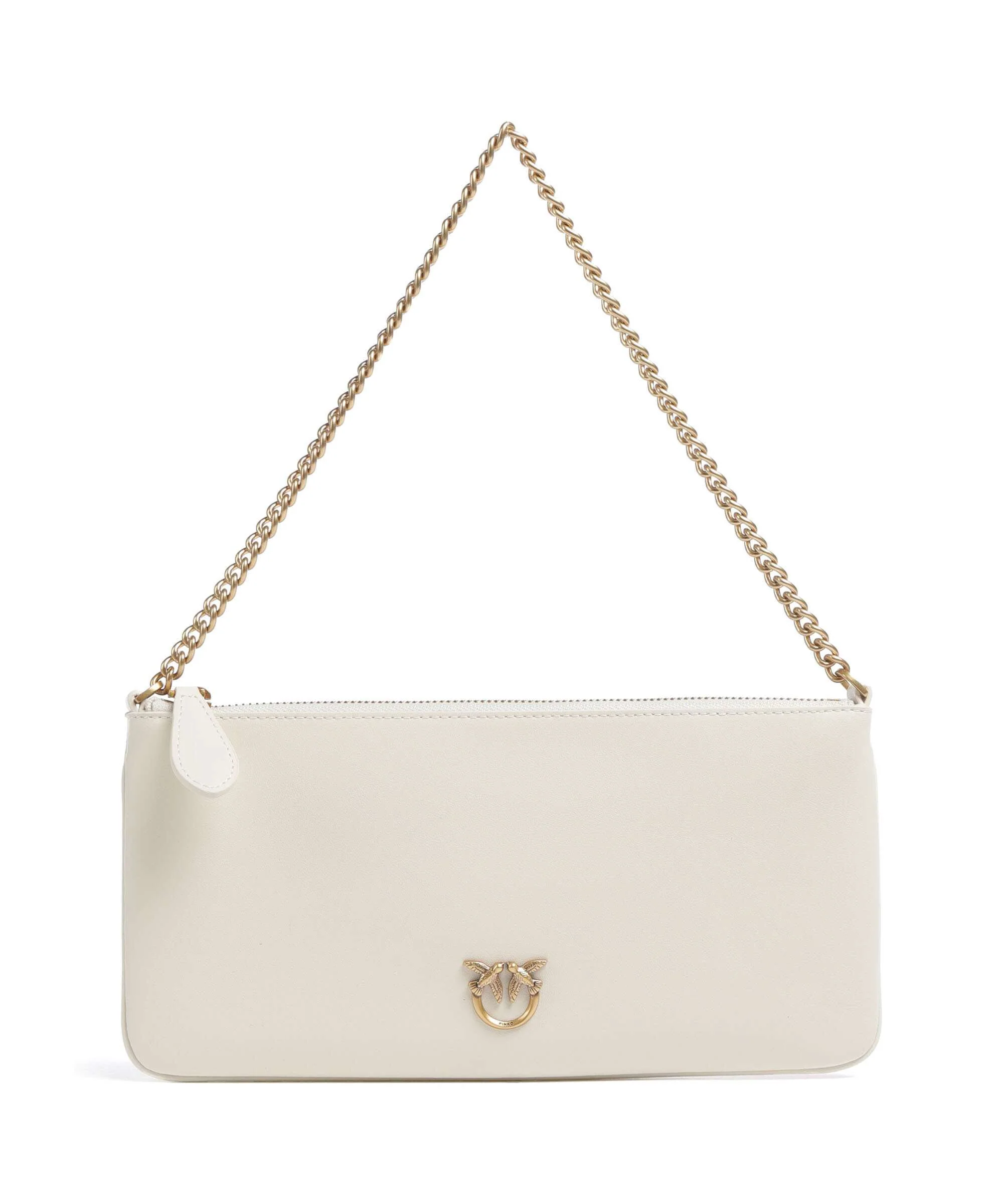 Pinko Flat Horizontal Torba na ramię bianco seta/antique gold