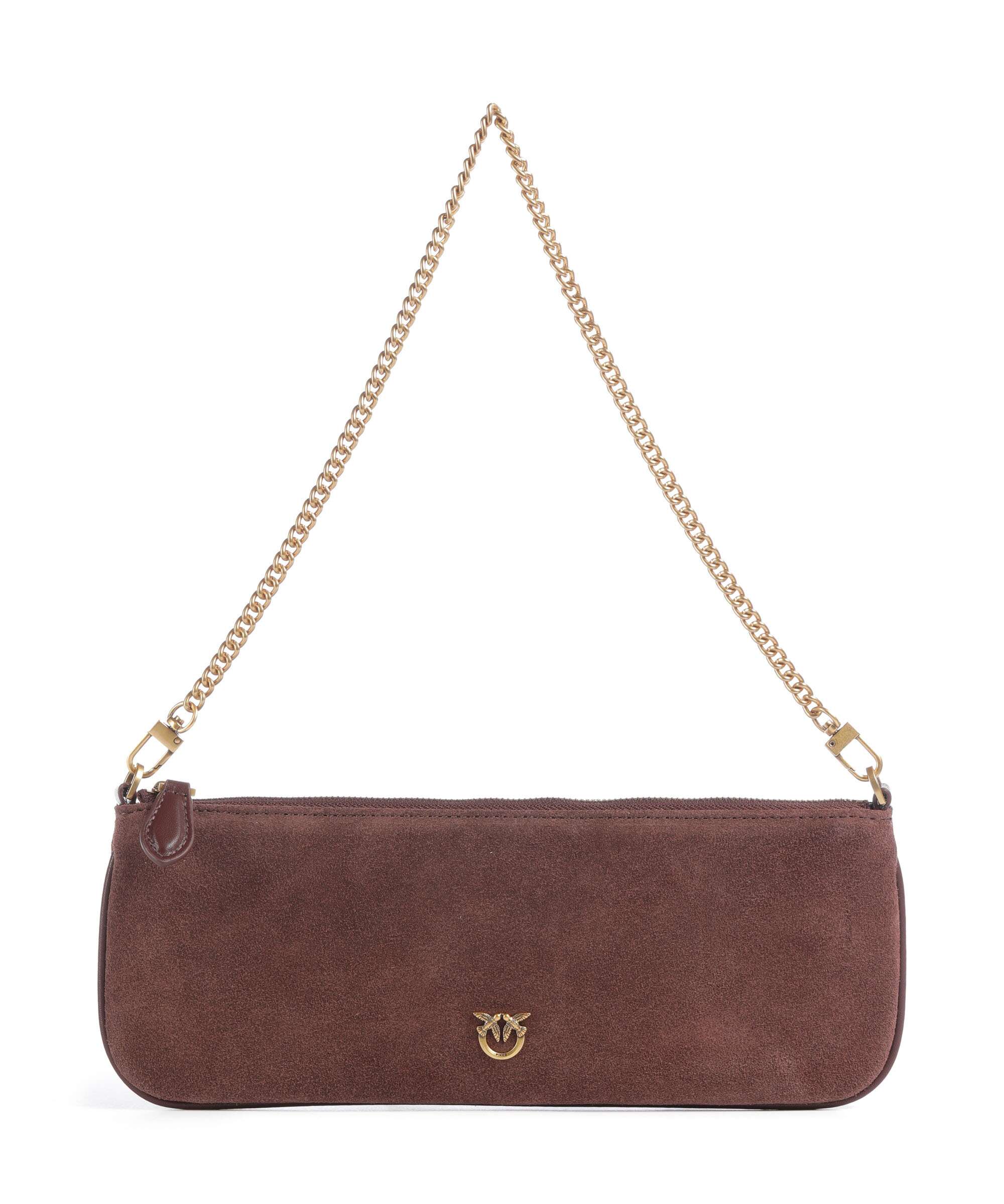 Pinko Flat Horizontal Torba na ramię castano intenso/antique gold