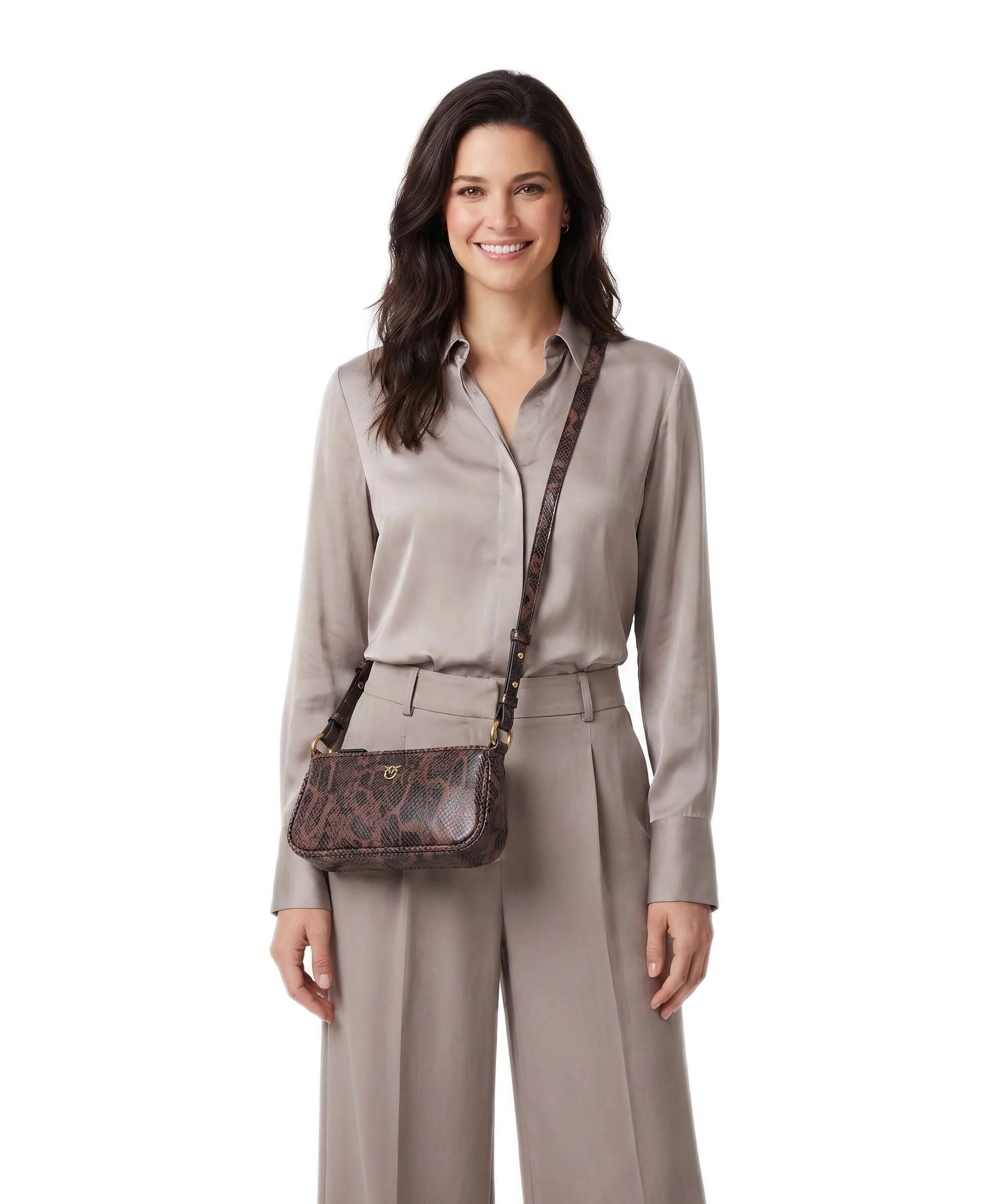 Pinko Half Moon Mini Torba przez ramię roccia/marrone/antique gold - Image 3