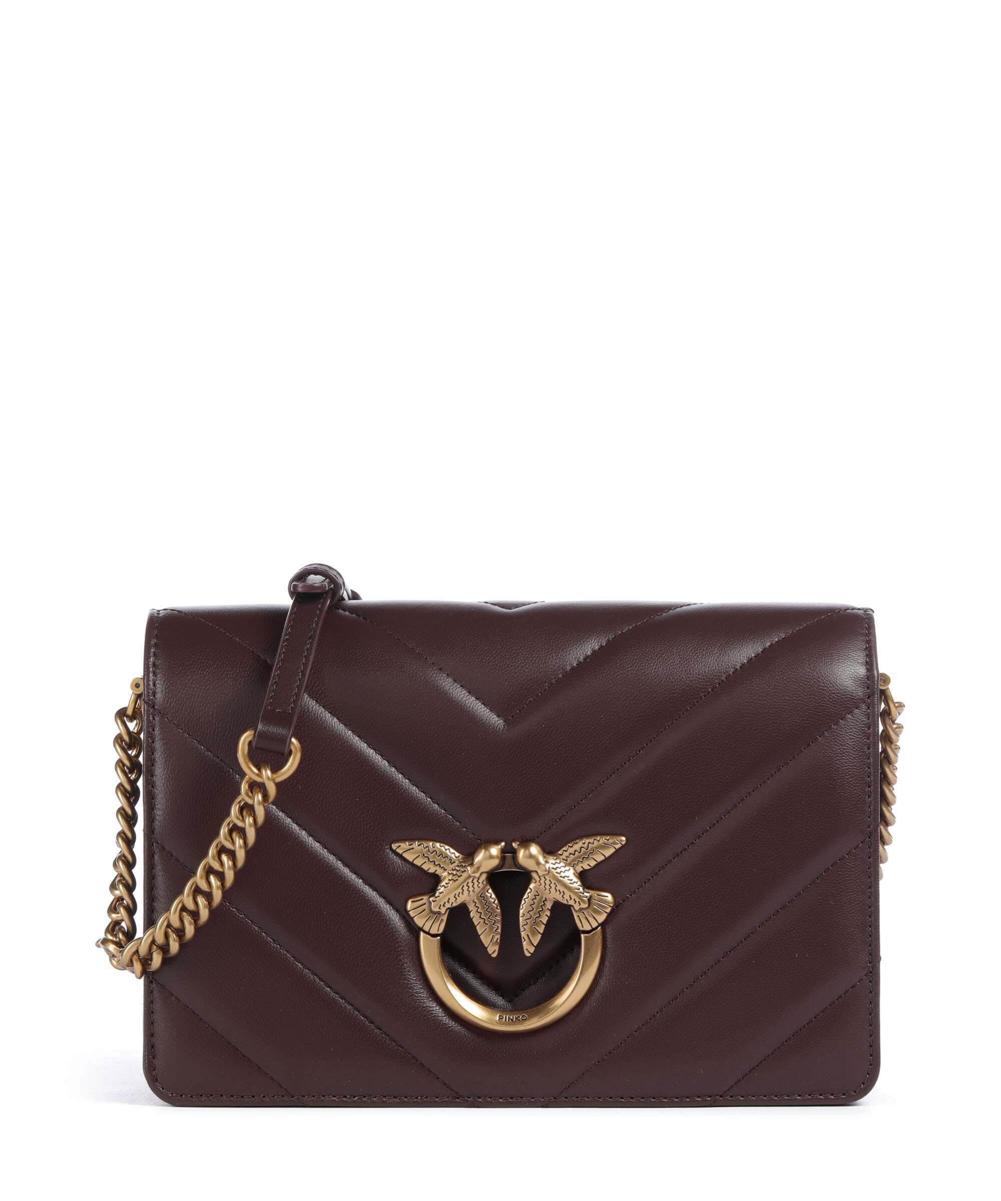 Pinko Love Click Classic Torba przez ramię uva di catawba/antique gold