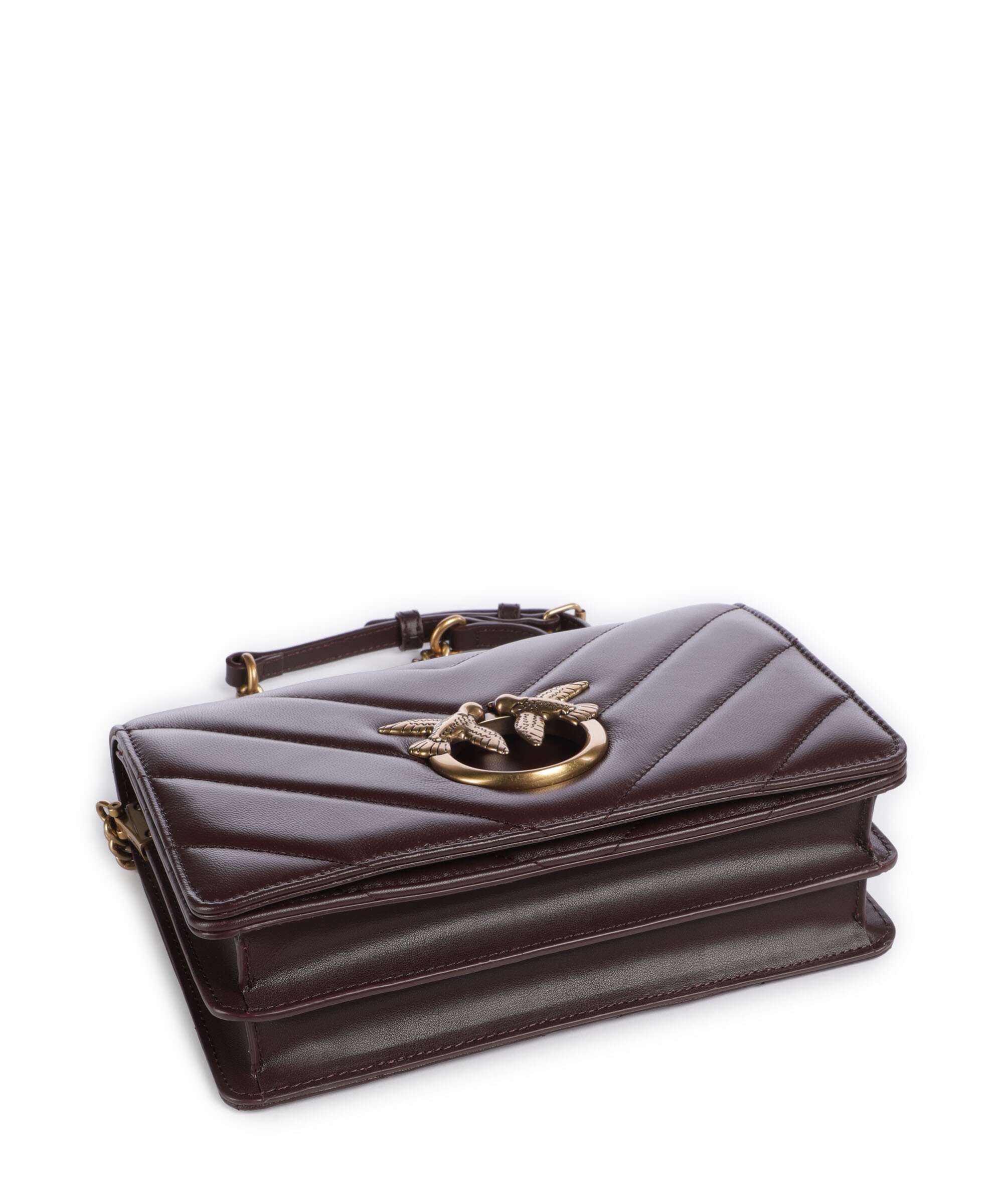 Pinko Love Click Classic Torba przez ramię uva di catawba/antique gold - Image 5