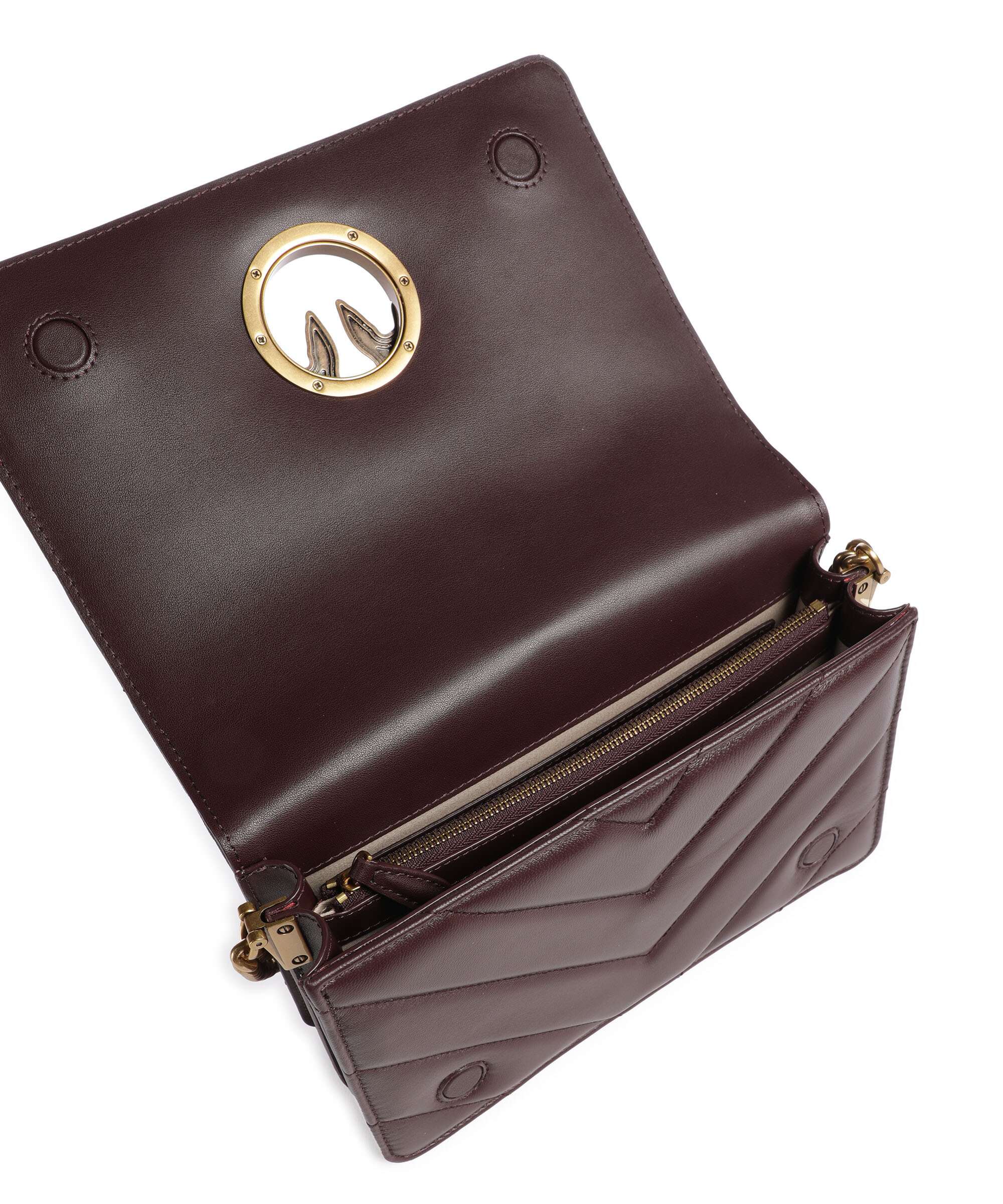 Pinko Love Click Classic Torba przez ramię uva di catawba/antique gold - Image 6