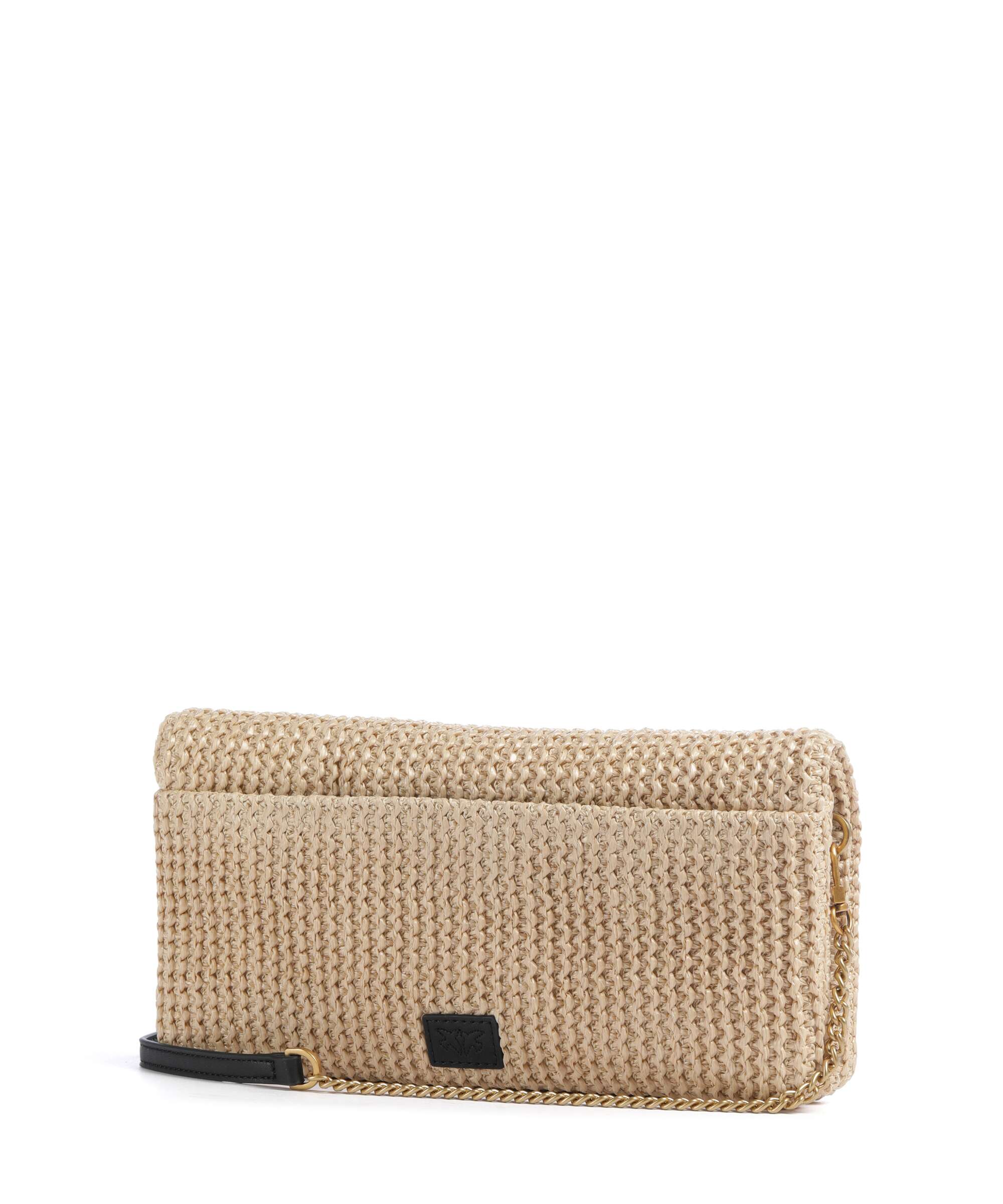 Pinko Love Click Soft Horizontal Classic Torba przez ramię rafia/nero/antique gold - Image 2