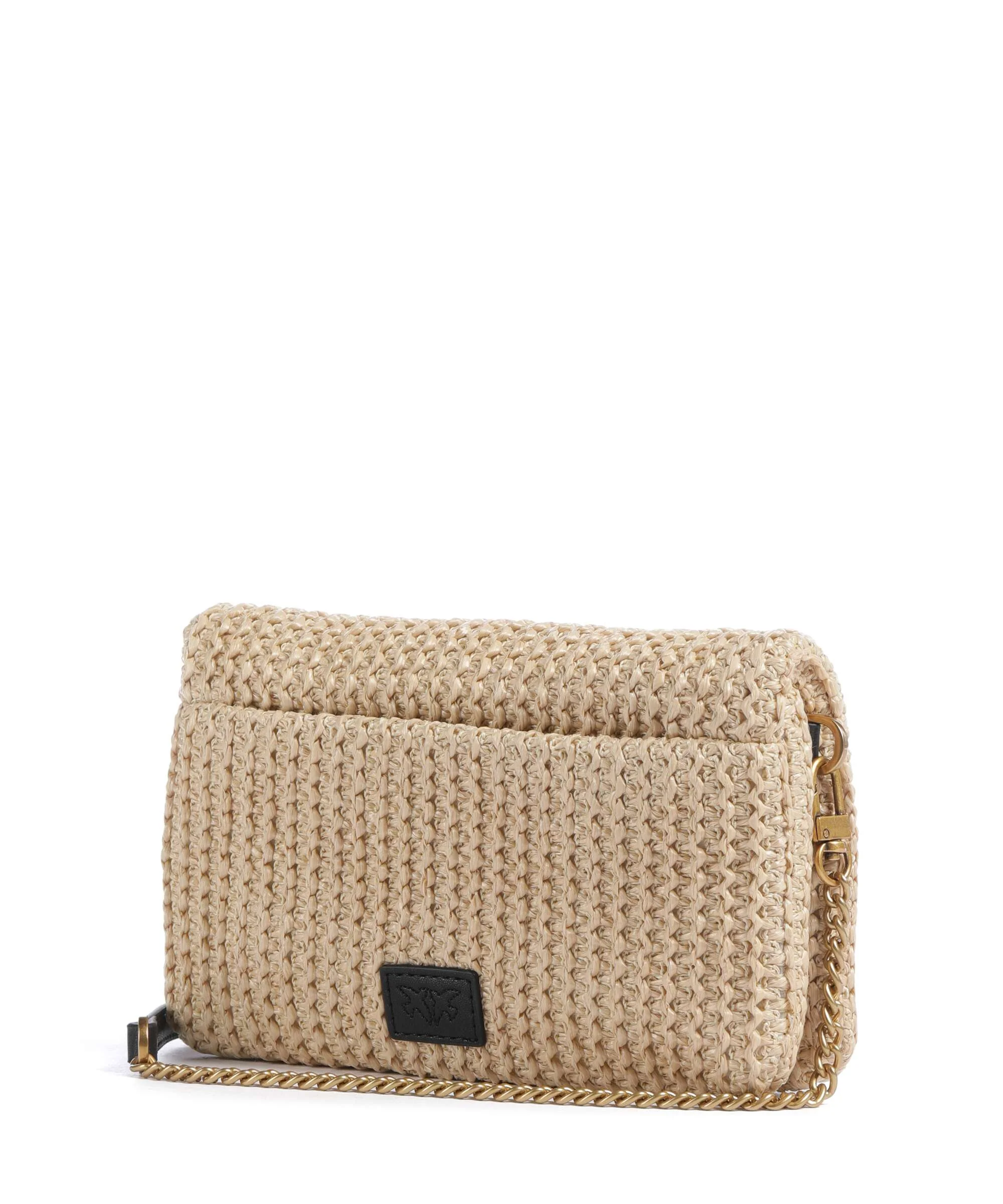Pinko Love Click Soft Horizontal Mini Torba przez ramię rafia/nero/antique gold - Image 2