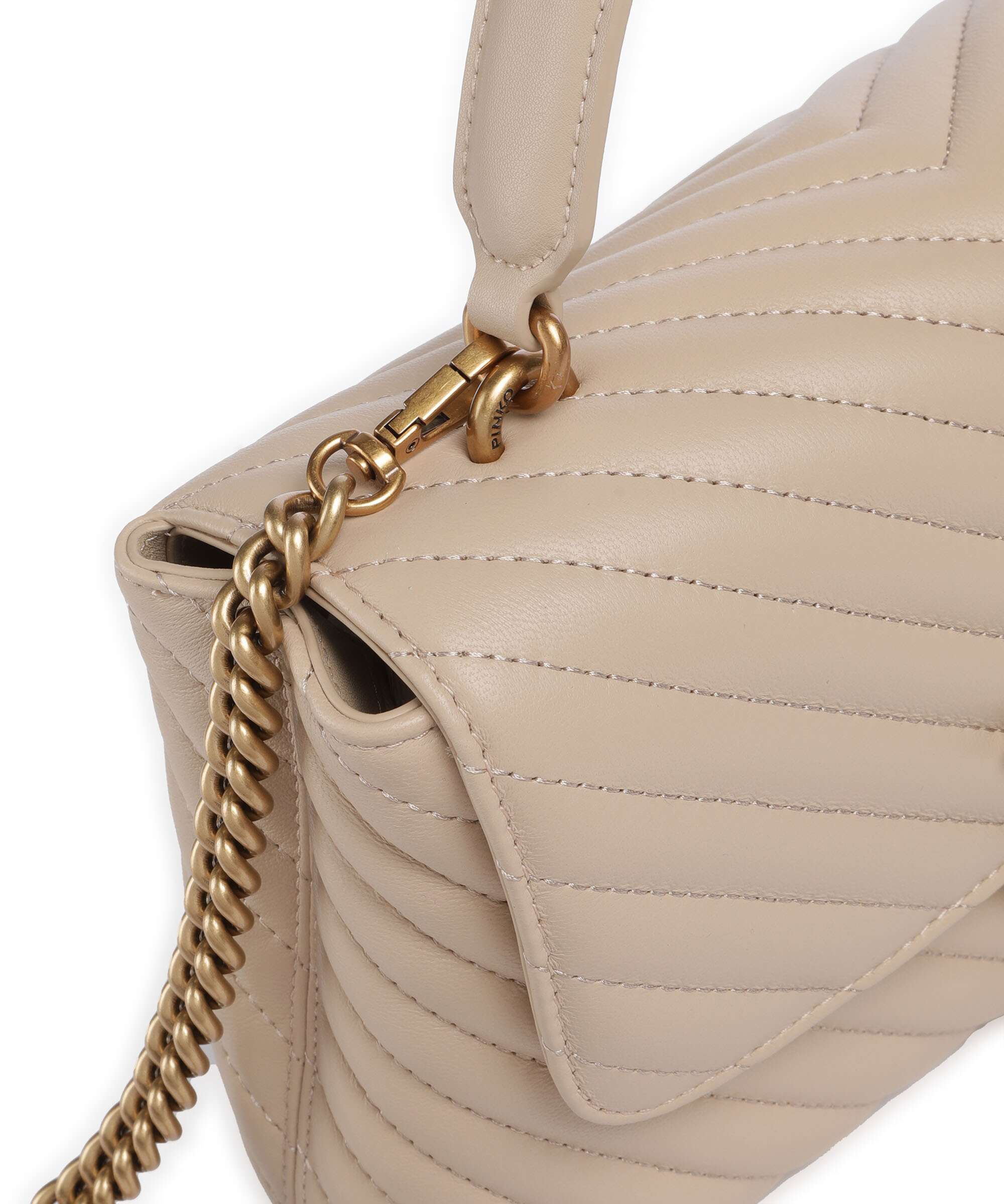 Pinko Love Lady Puff Classic Torebka beige/grigio fumo/antique gold - Image 4
