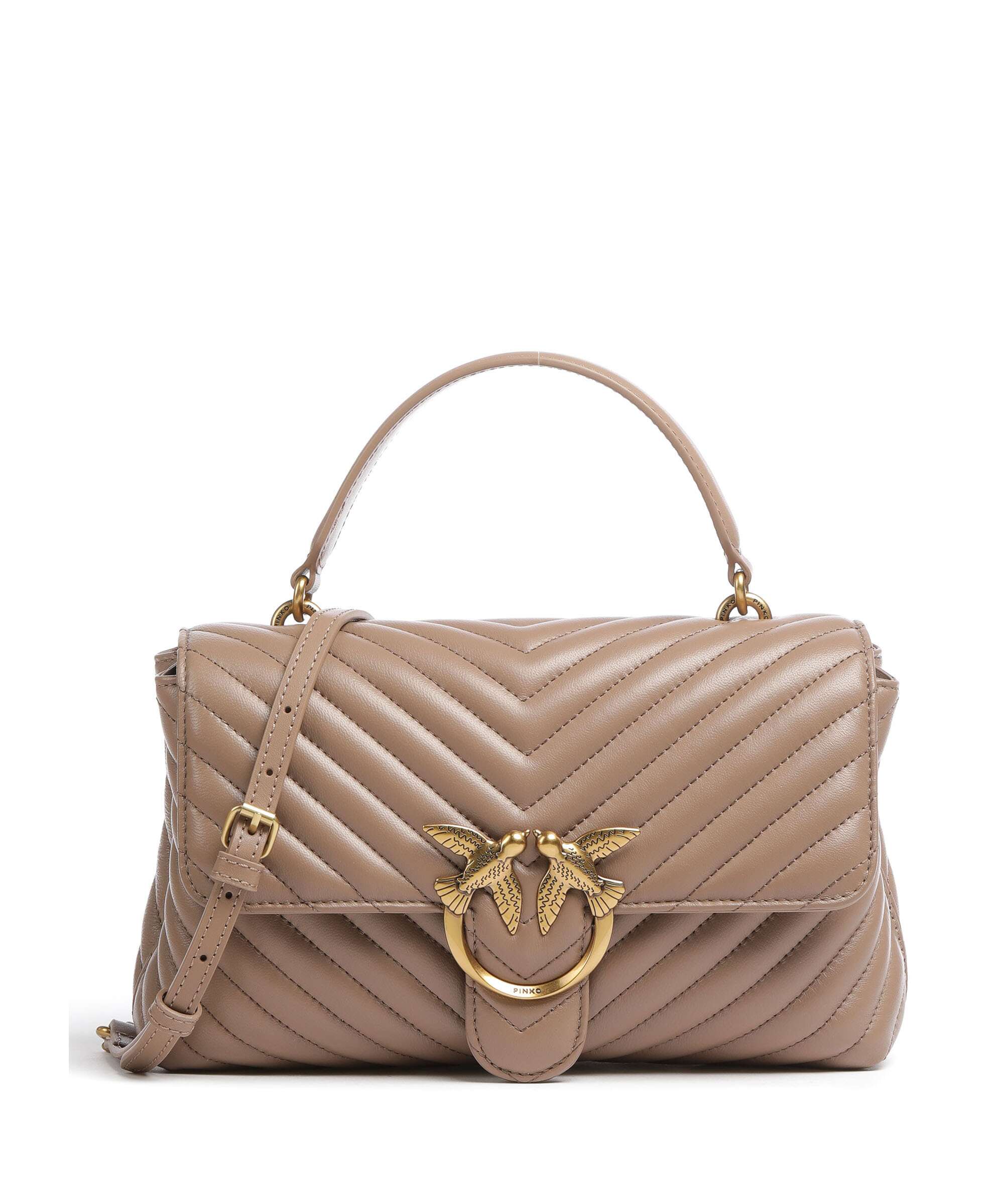 Pinko Love Lady Puff Classic Torebka biscotto zenzero/antique gold