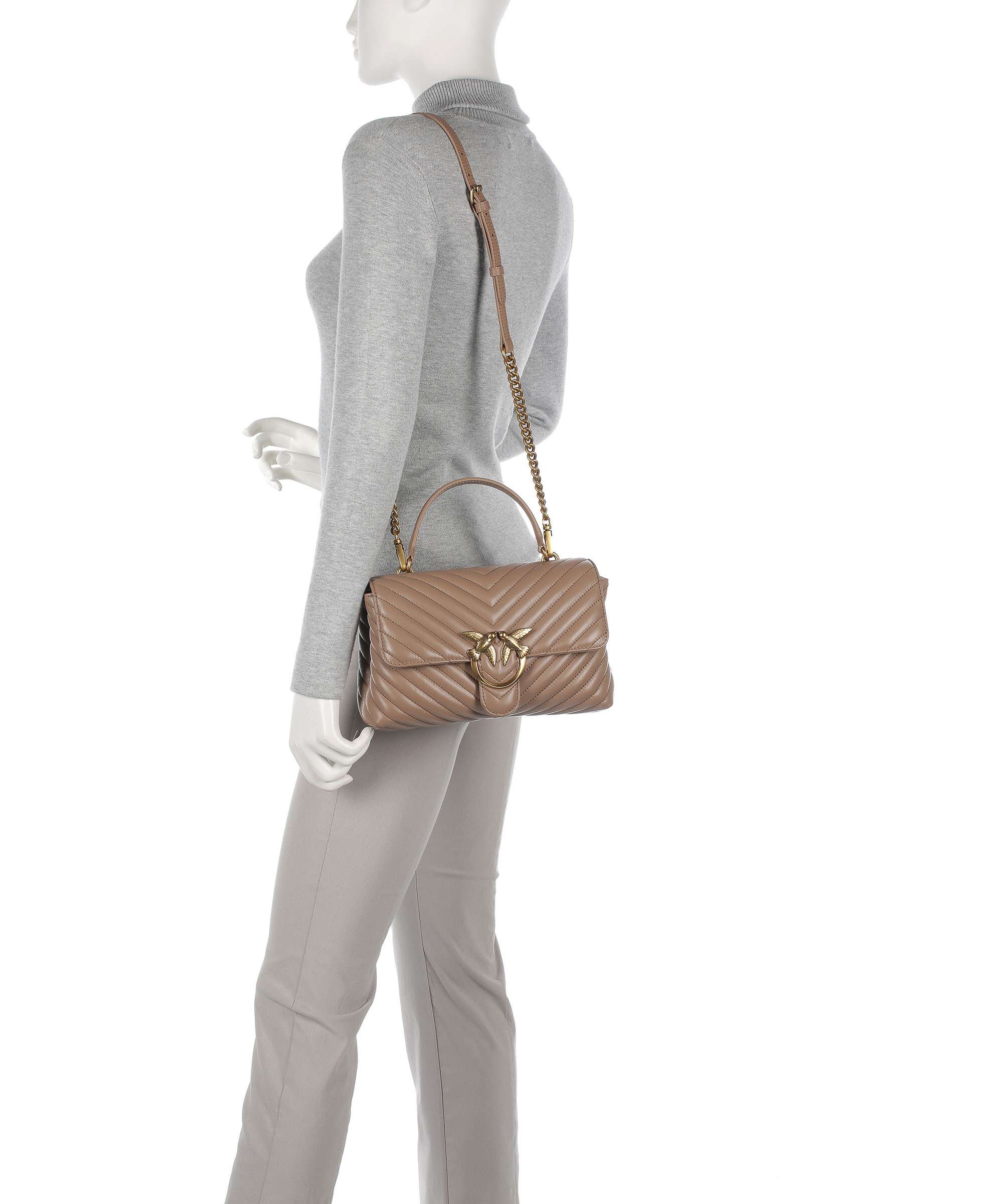 Pinko Love Lady Puff Classic Torebka biscotto zenzero/antique gold - Image 3