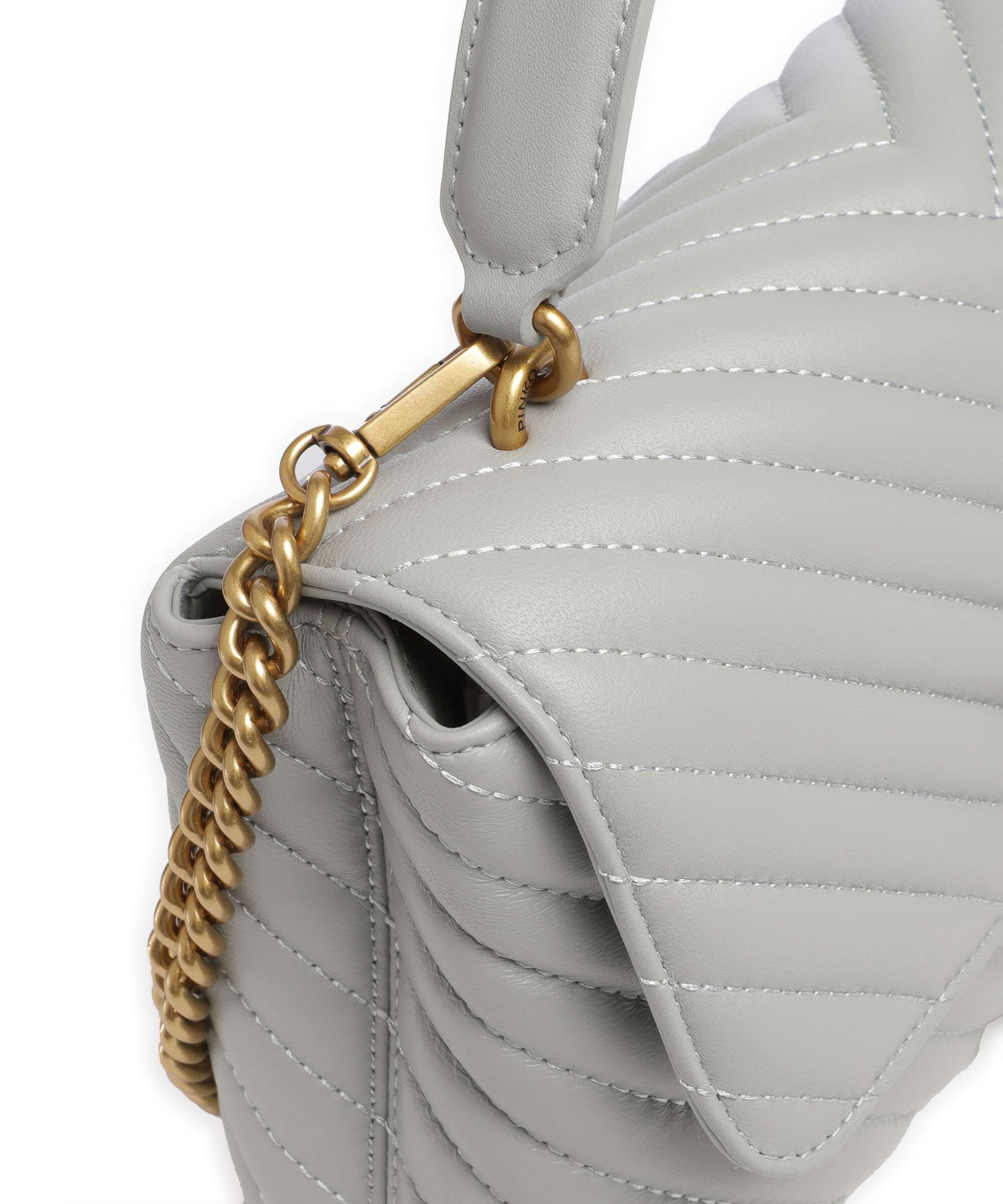 Pinko Love Lady Puff Classic Torebka grigio perla/antique gold - Image 4