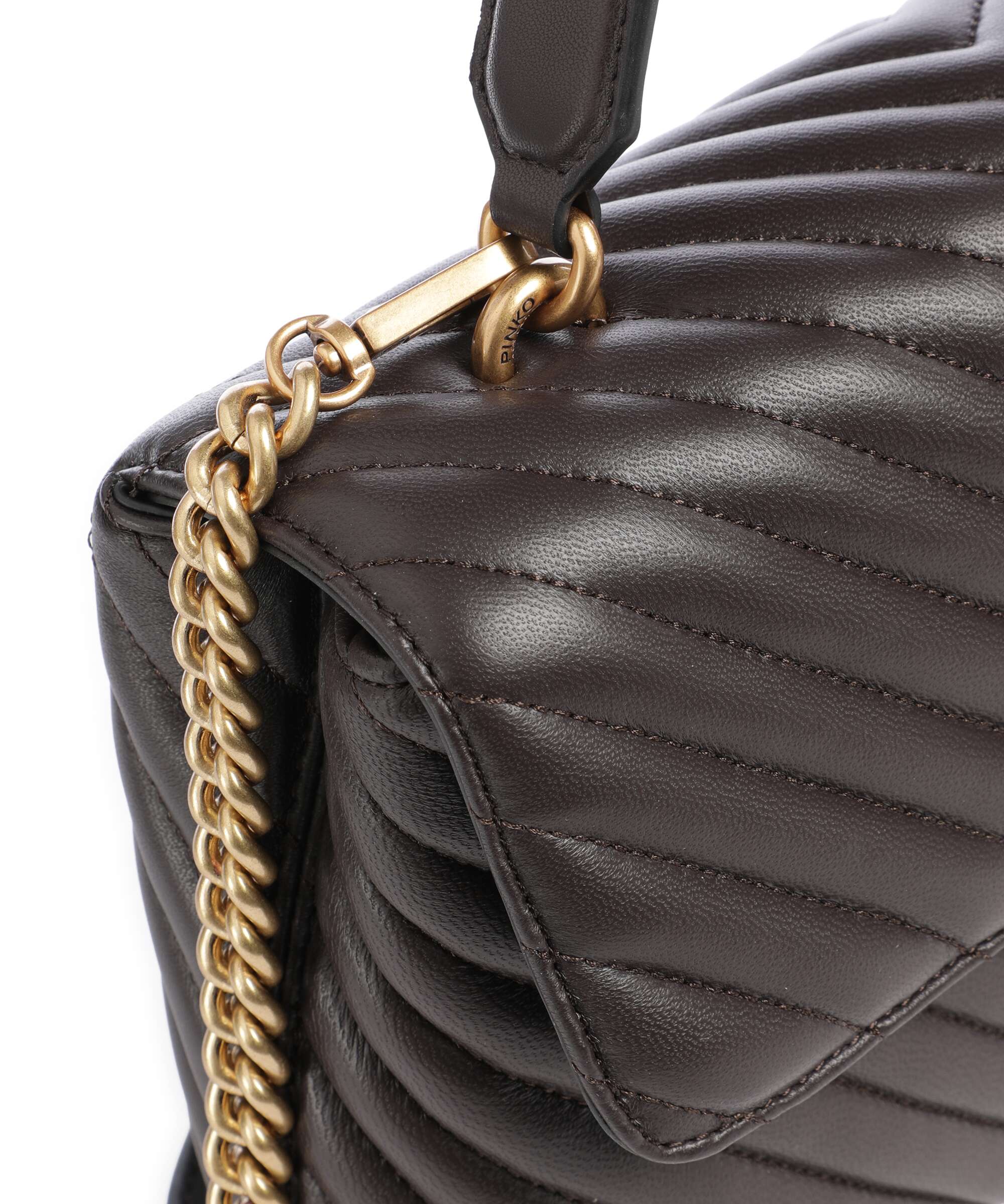 Pinko Love Lady Puff Classic Torebka marrone marasca/antique gold - Image 4