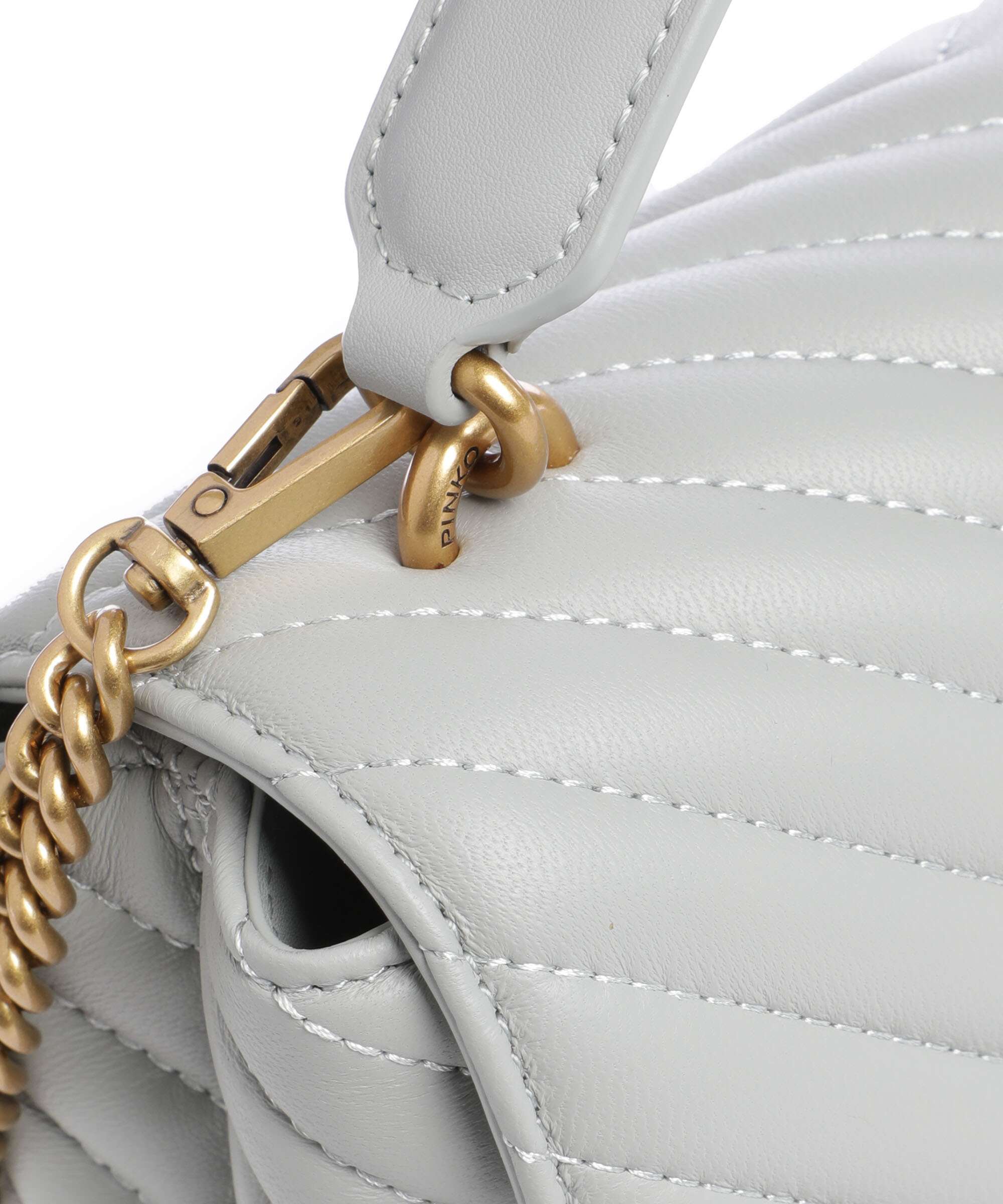 Pinko Love Lady Puff Mini Torebka grigio perla/antique gold - Image 4