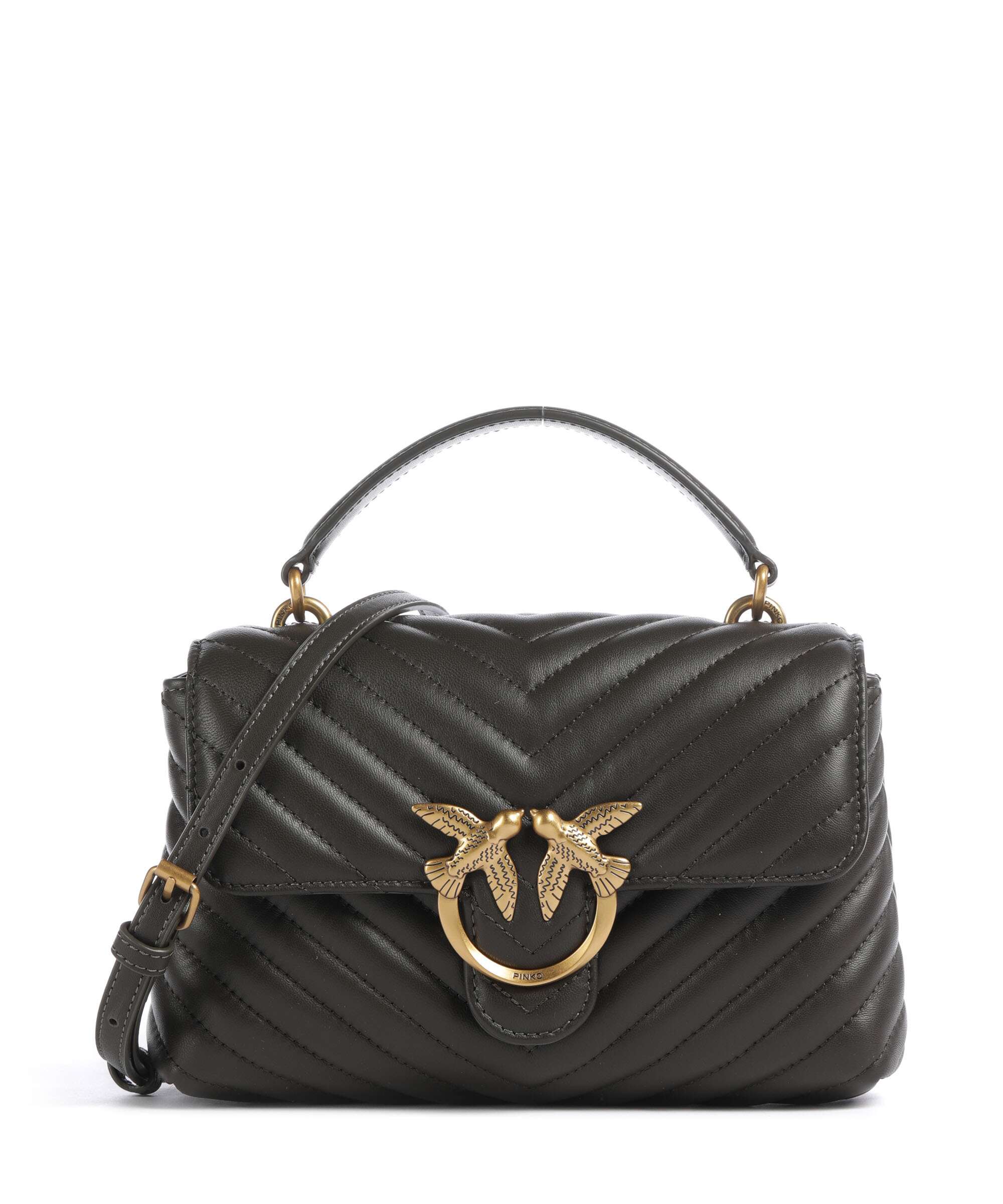 Pinko Love Lady Puff Mini Torebka verde fango/antique gold