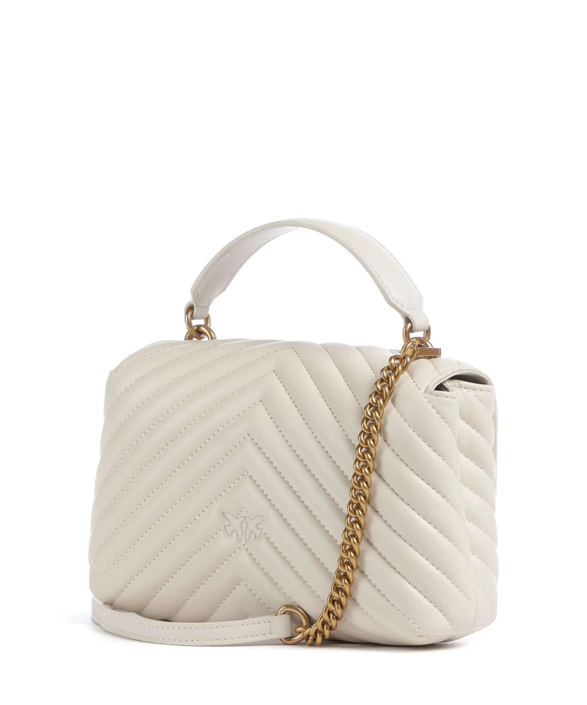 Pinko Love Lady Puff Mini Torebka bianco seta/antique gold - Image 2