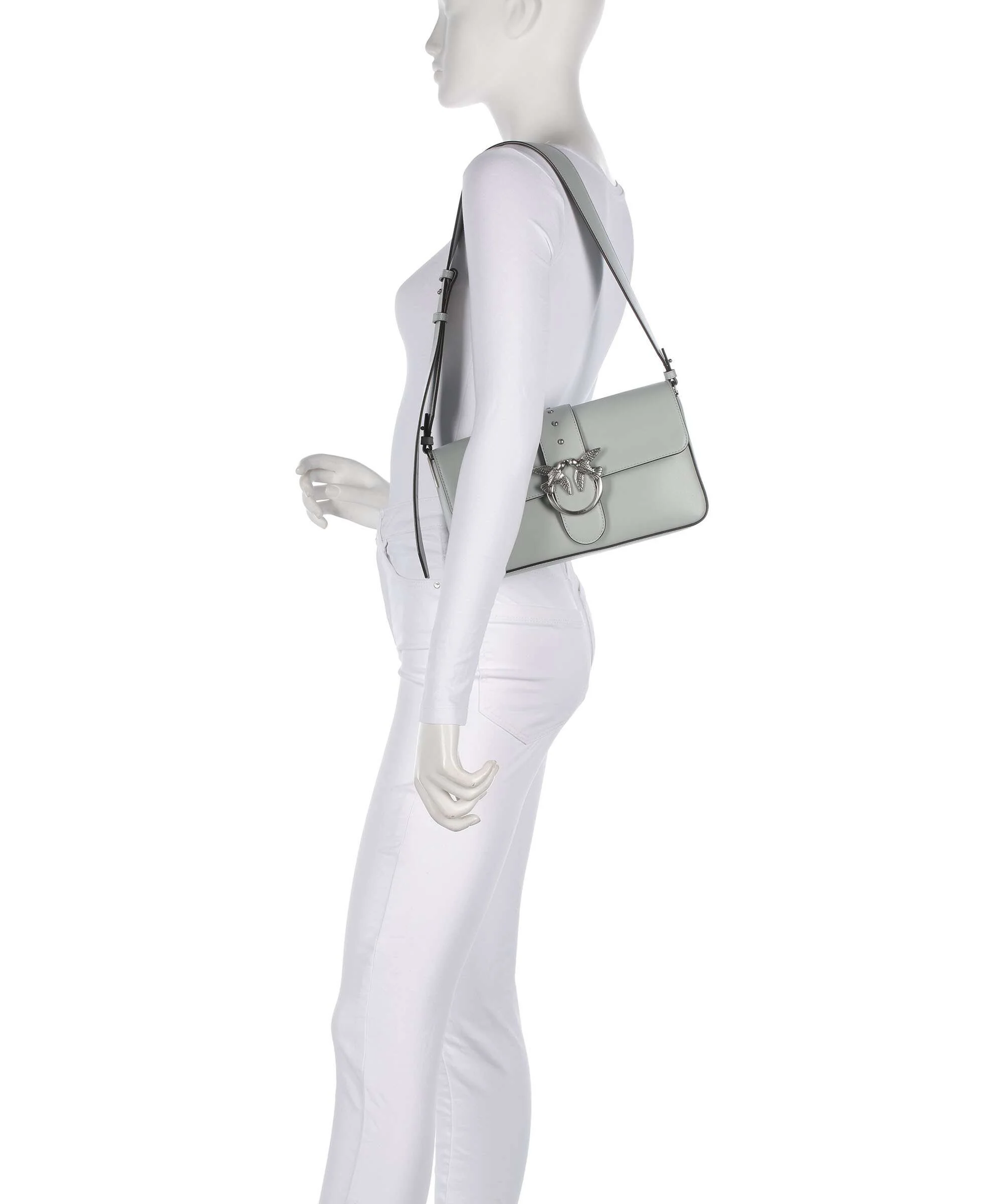 Pinko Love One Classic Slouchy Torba na ramię grigio perla/old silver - Image 3