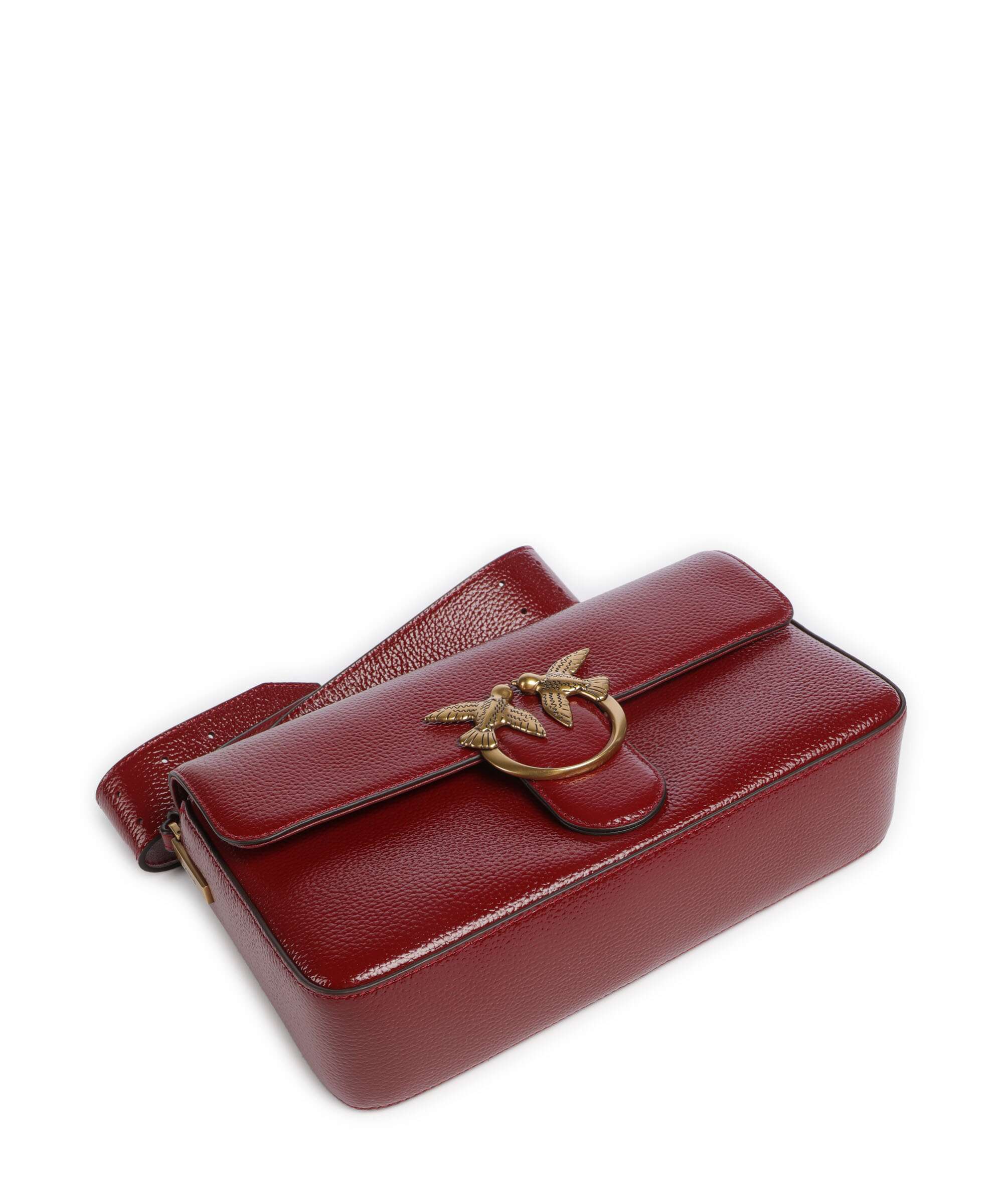 Pinko Love One Classic Slouchy Torba na ramię rosso scuro/antique gold - Image 6