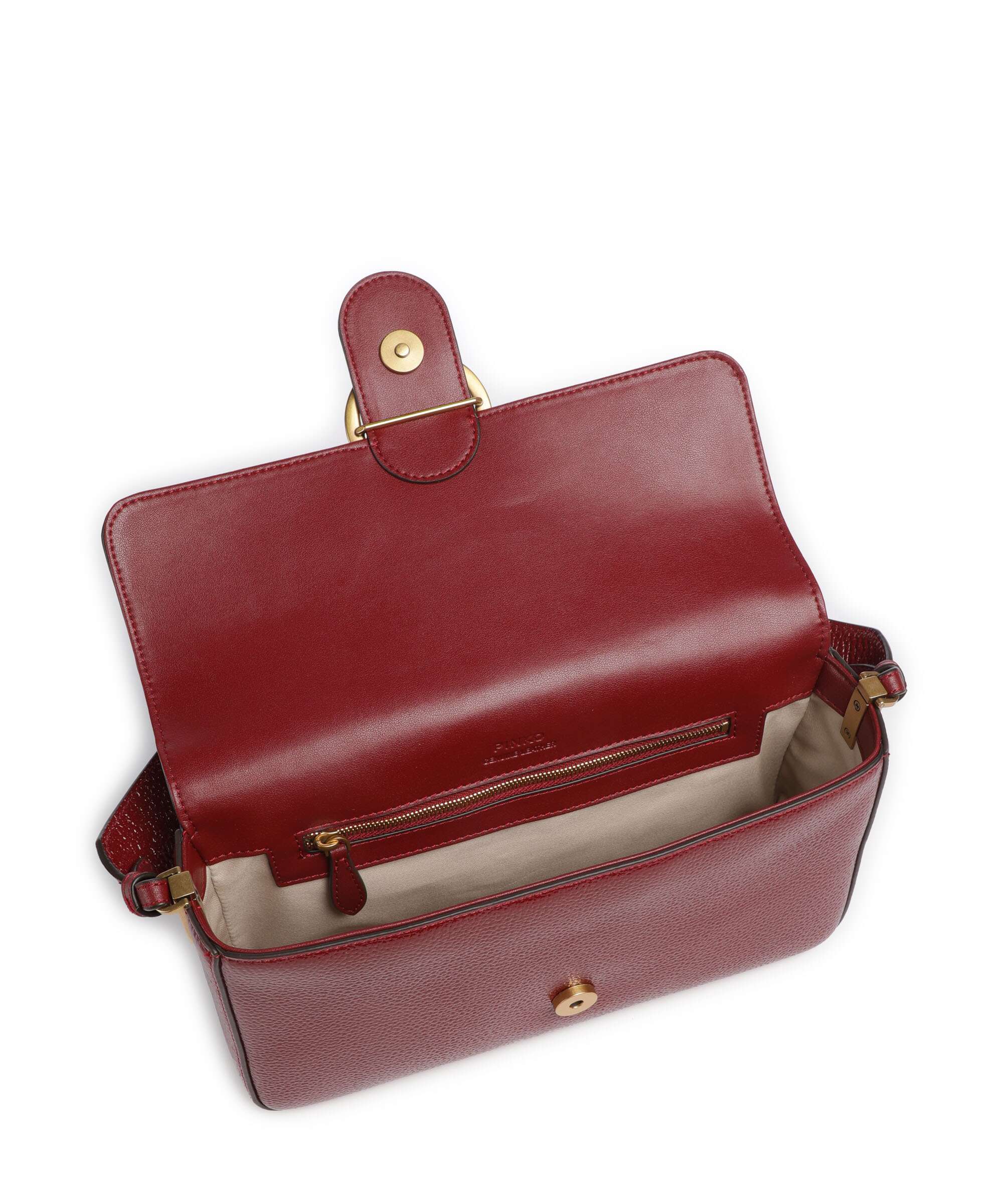 Pinko Love One Classic Slouchy Torba na ramię rosso scuro/antique gold - Image 7