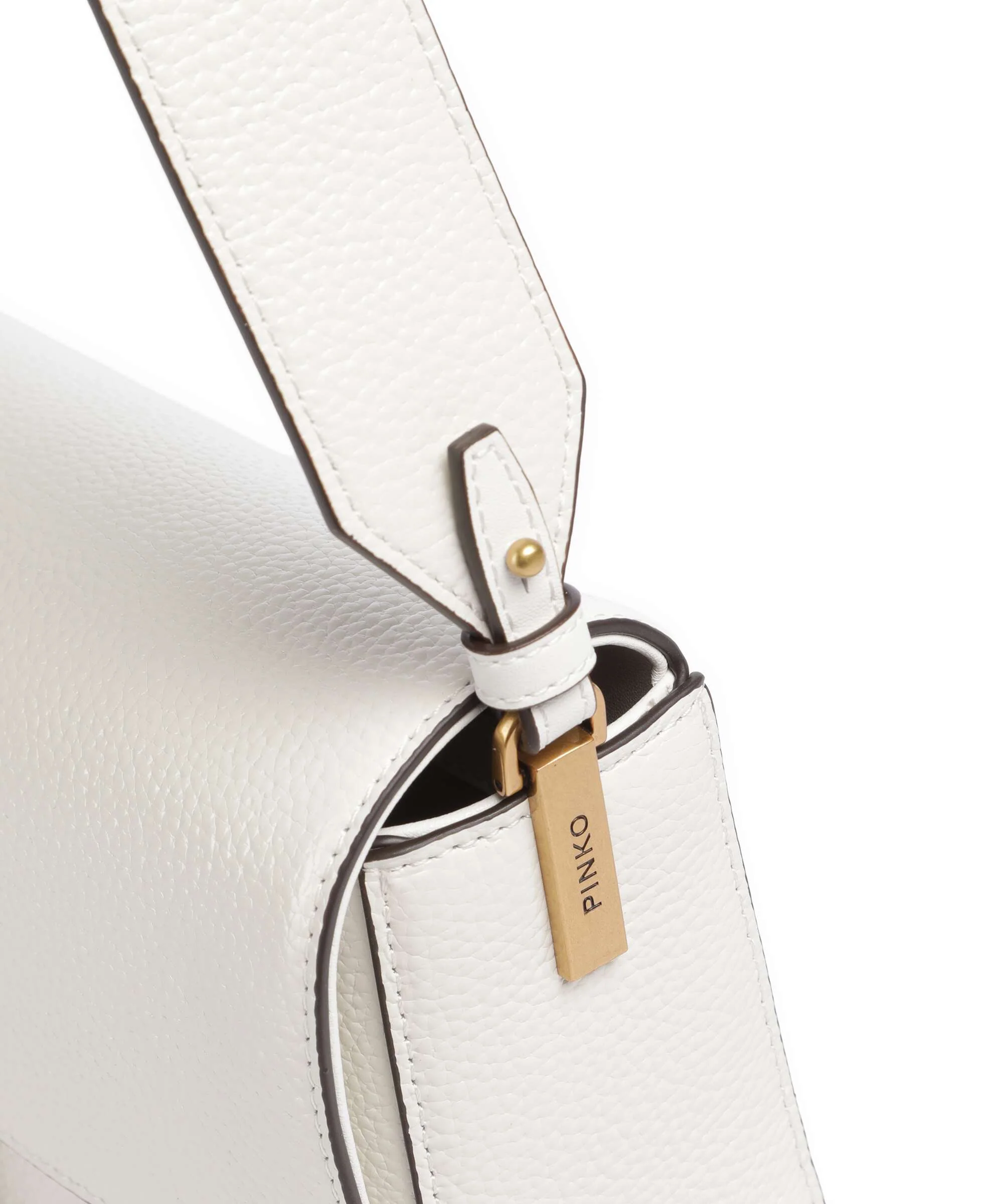 Pinko Love One Classic Slouchy Torba na ramię bianco nembo/antique gold - Image 4