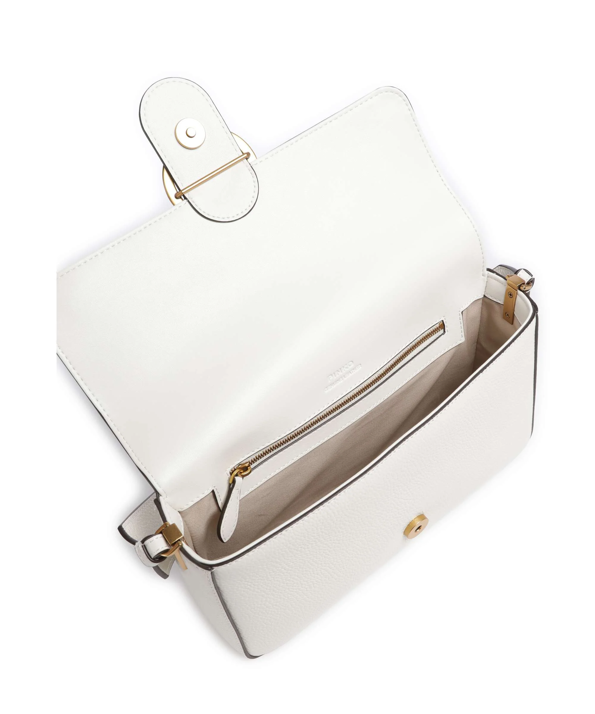 Pinko Love One Classic Slouchy Torba na ramię bianco nembo/antique gold - Image 6