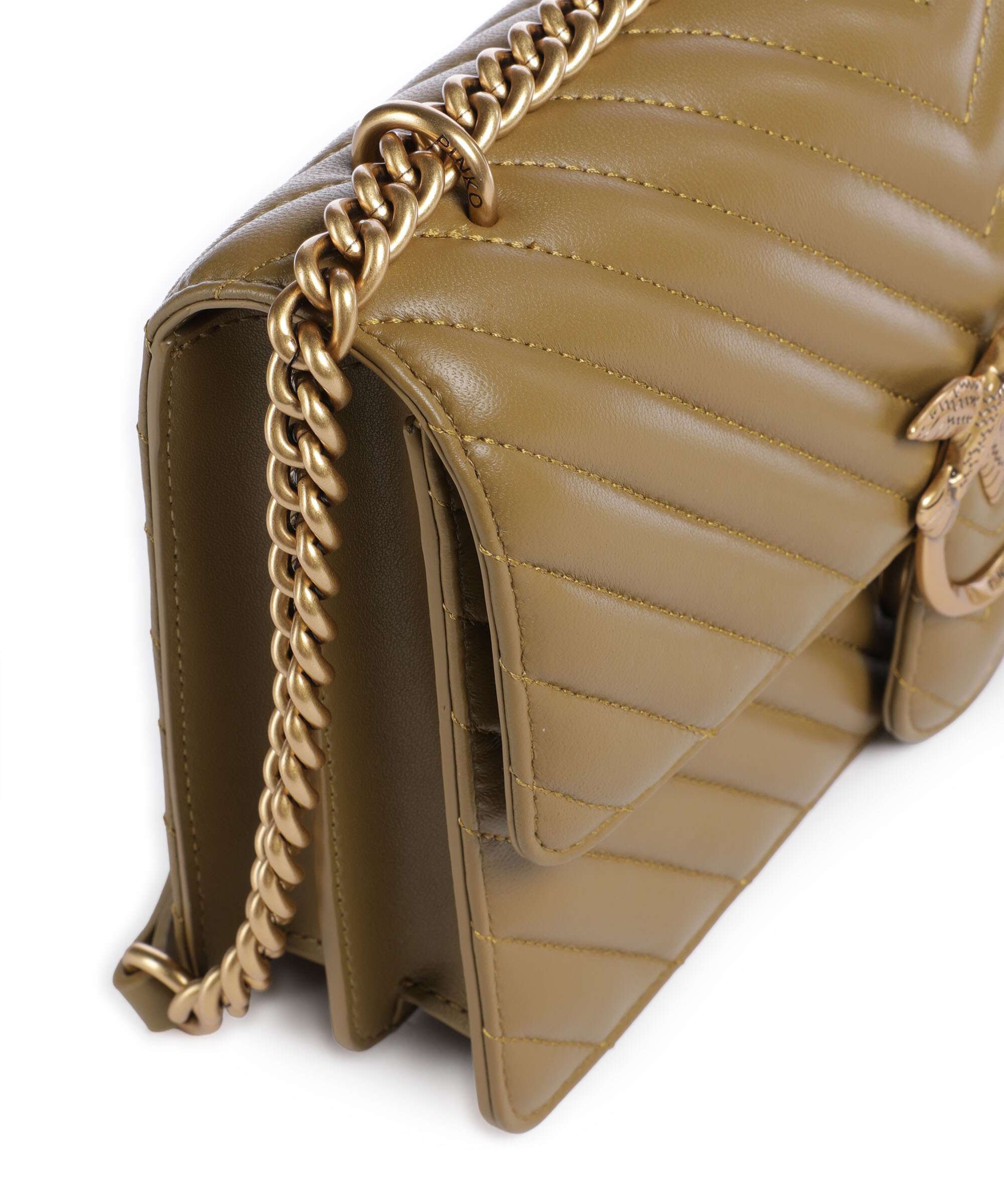 Pinko Love One Classic Torba na ramię verde canguro/antique gold - Image 5