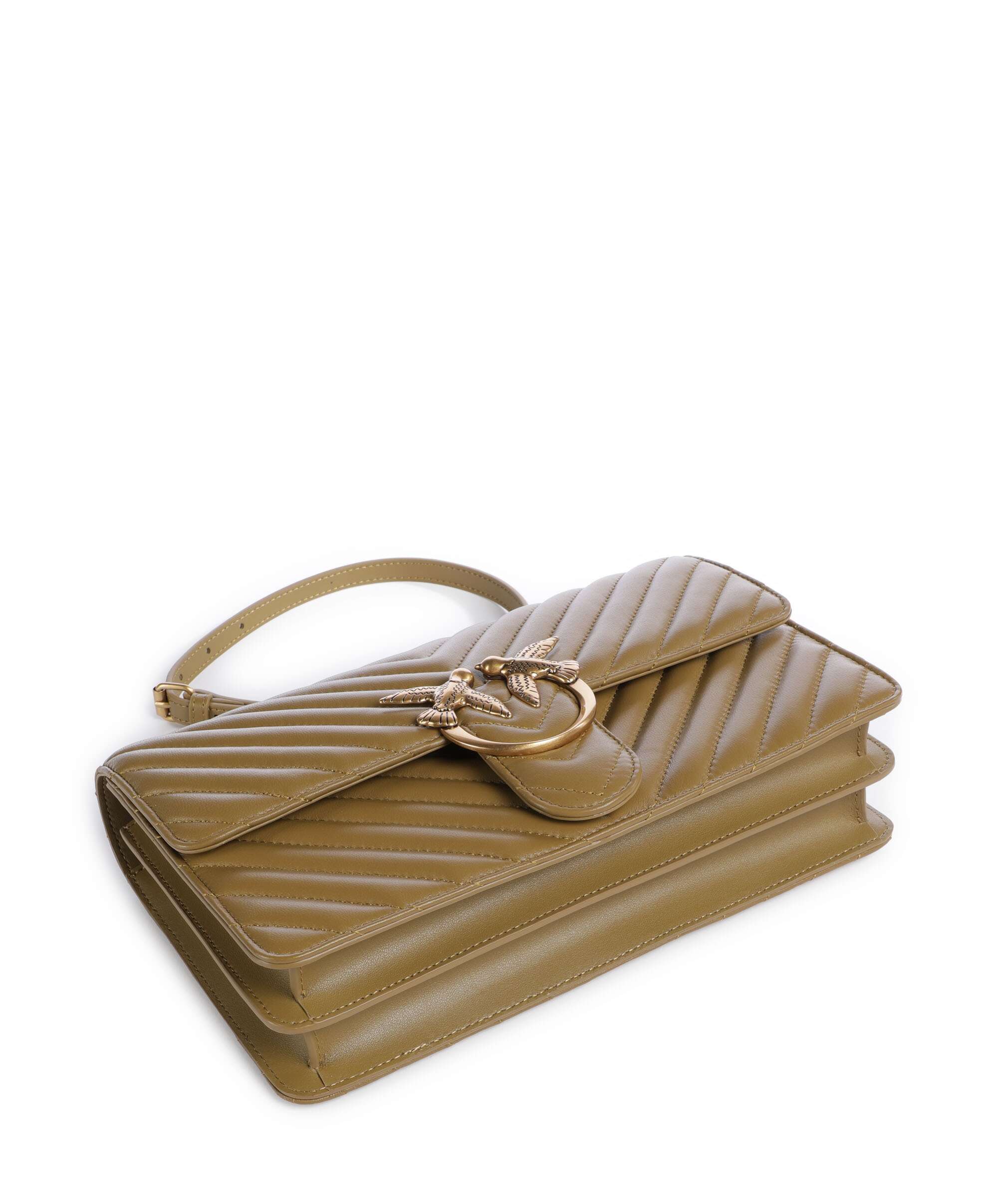 Pinko Love One Classic Torba na ramię verde canguro/antique gold - Image 6