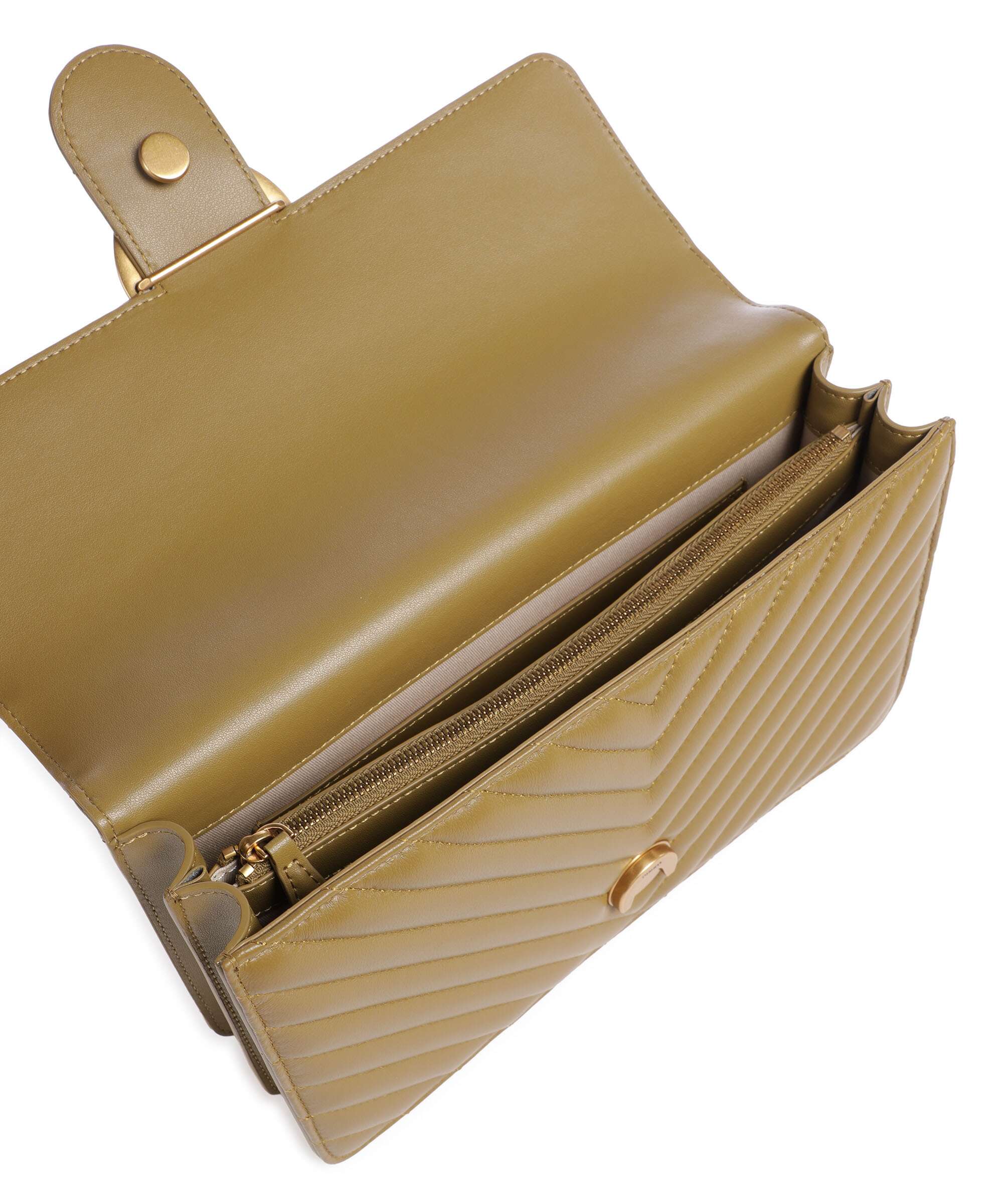 Pinko Love One Classic Torba na ramię verde canguro/antique gold - Image 7