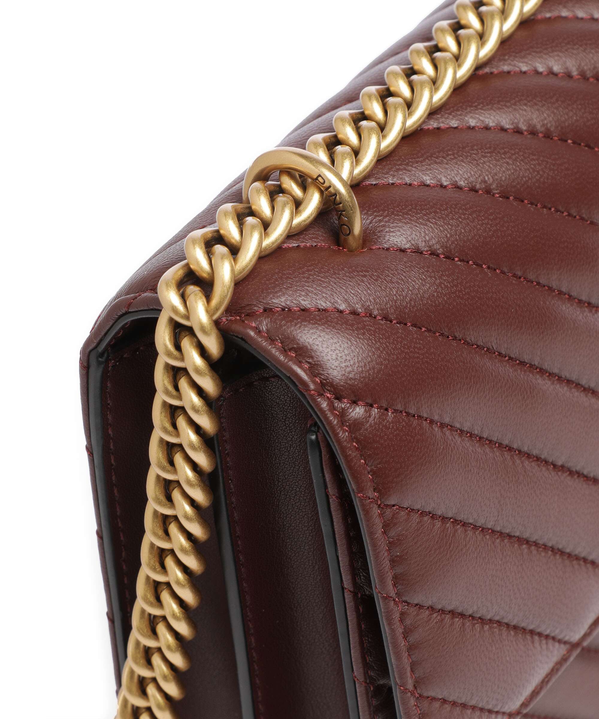 Pinko Love One Classic Torba na ramię rosso vino/antique gold - Image 5