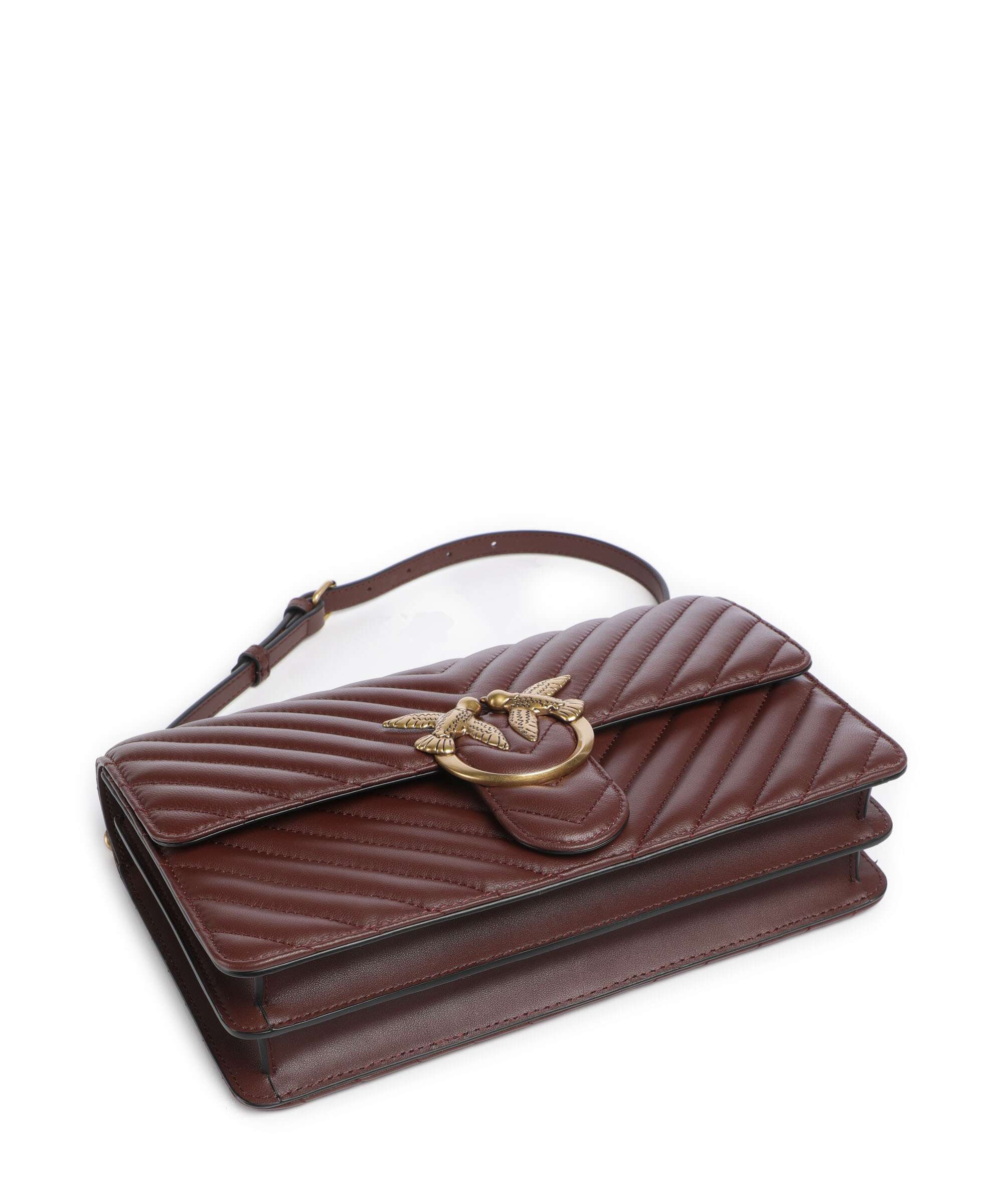 Pinko Love One Classic Torba na ramię rosso vino/antique gold - Image 6