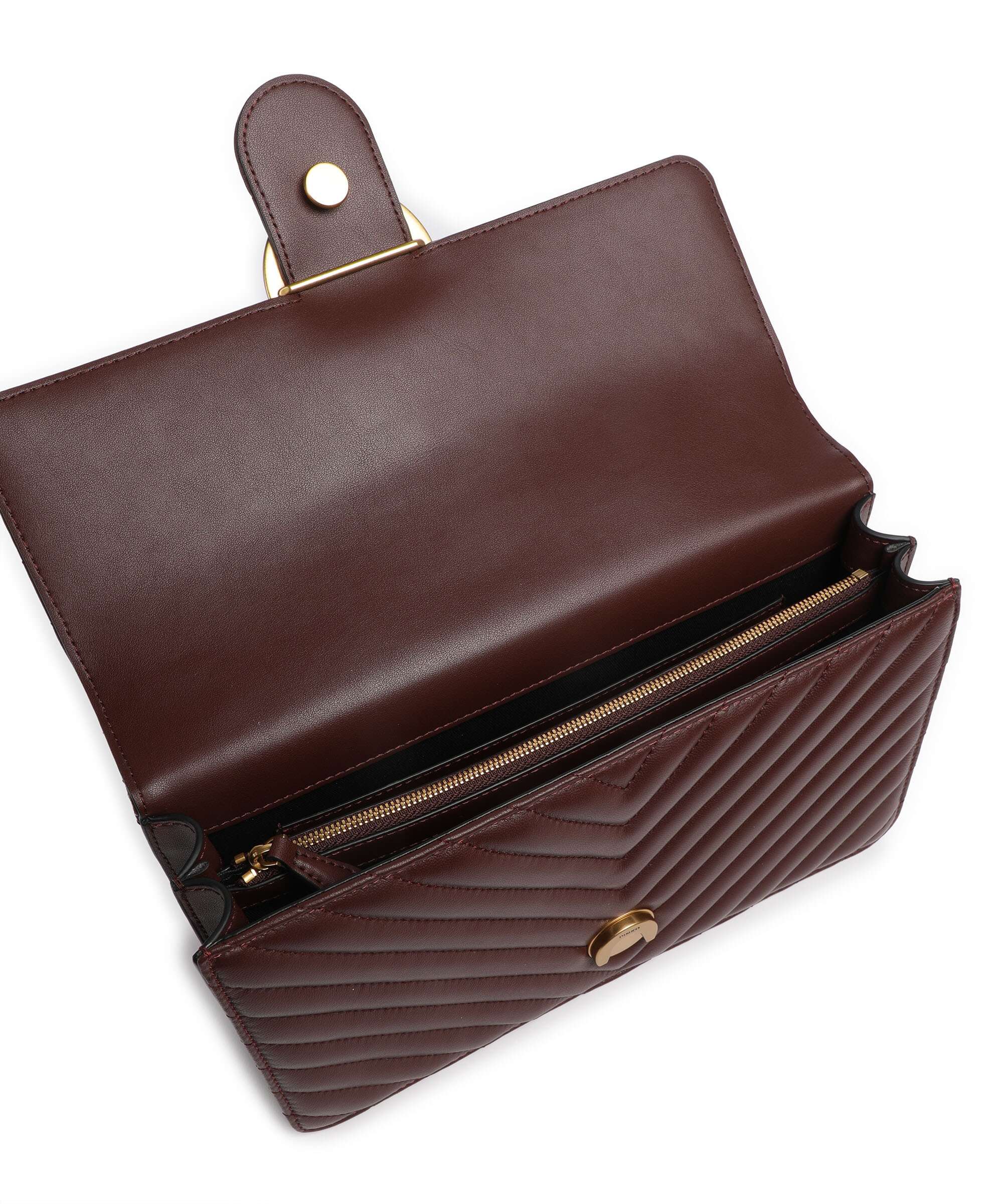 Pinko Love One Classic Torba na ramię rosso vino/antique gold - Image 7