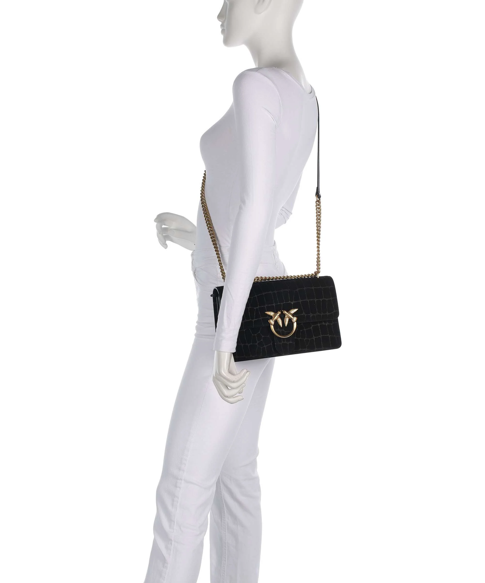 Pinko Love One Classic Torba na ramię nero/antique gold - Image 3