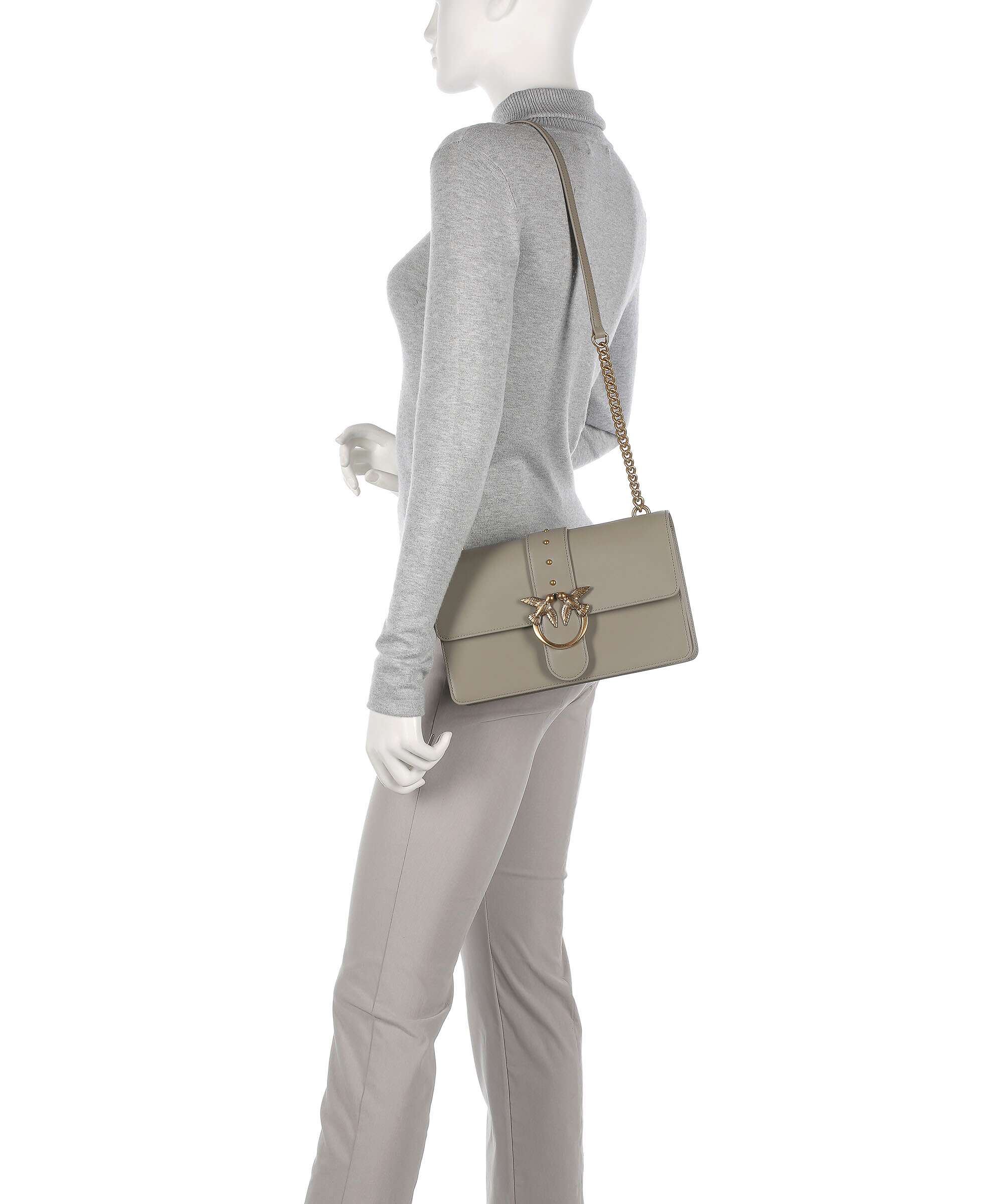 Pinko Love One Classic Torba przez ramię noce/antique gold - Image 3