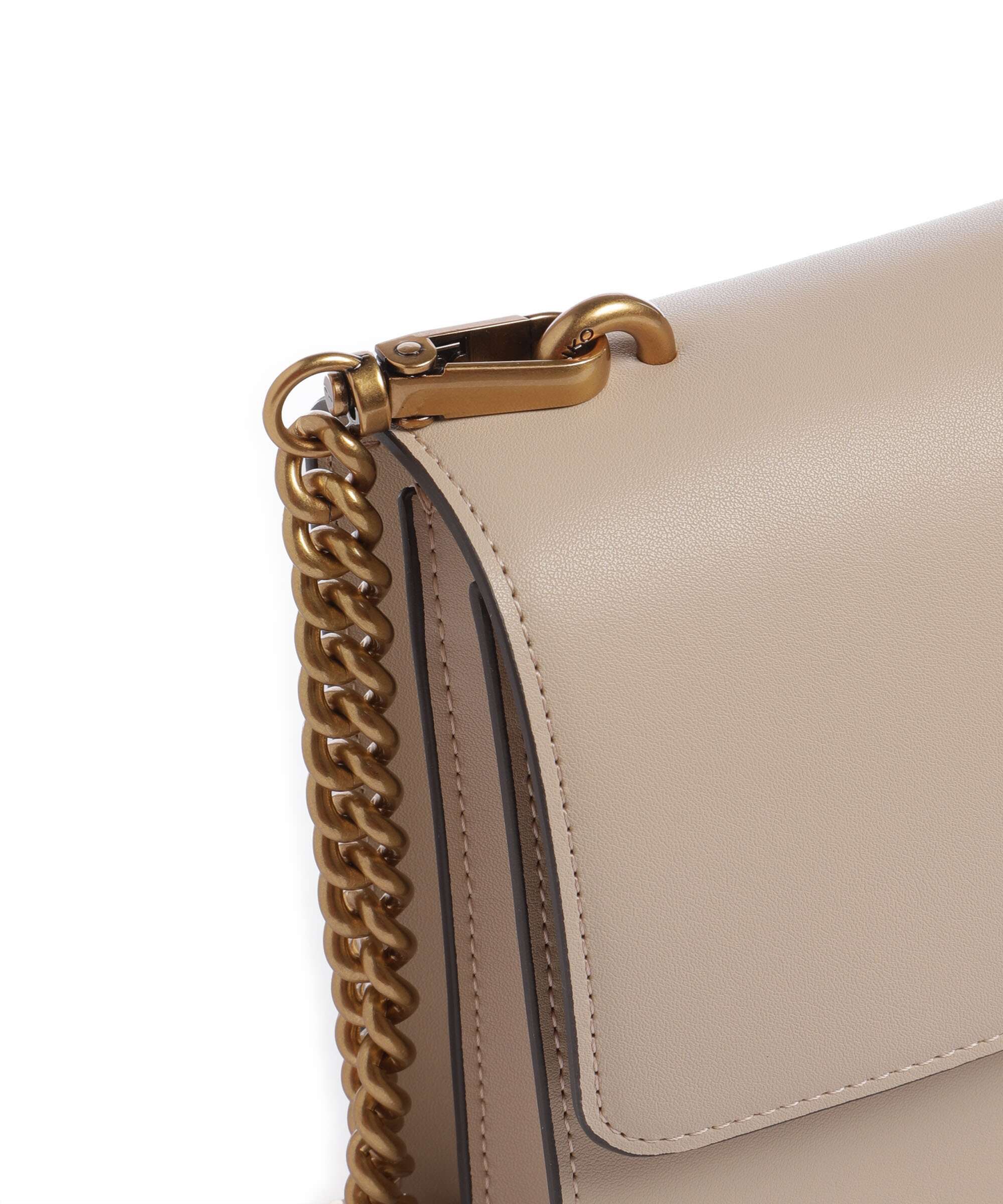 Pinko Love One Classic Torba przez ramię beige/grigio fumo/antique gold - Image 4