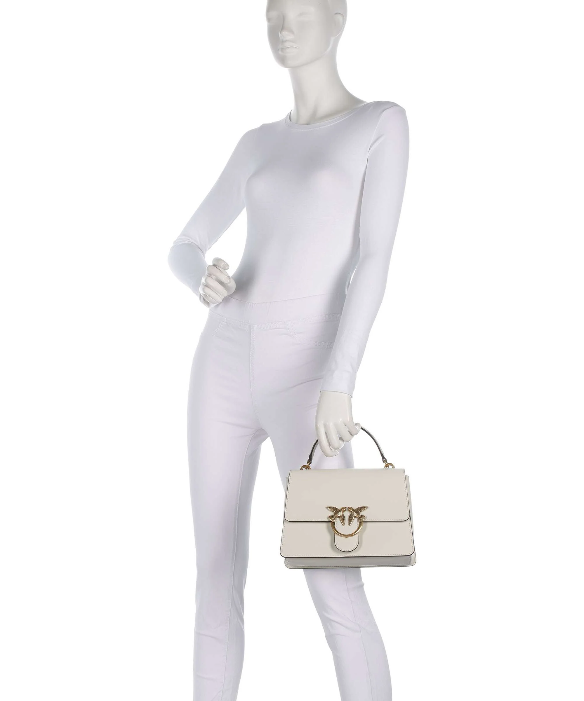 Pinko Love One Classic Torebka bianco seta/antique gold - Image 3