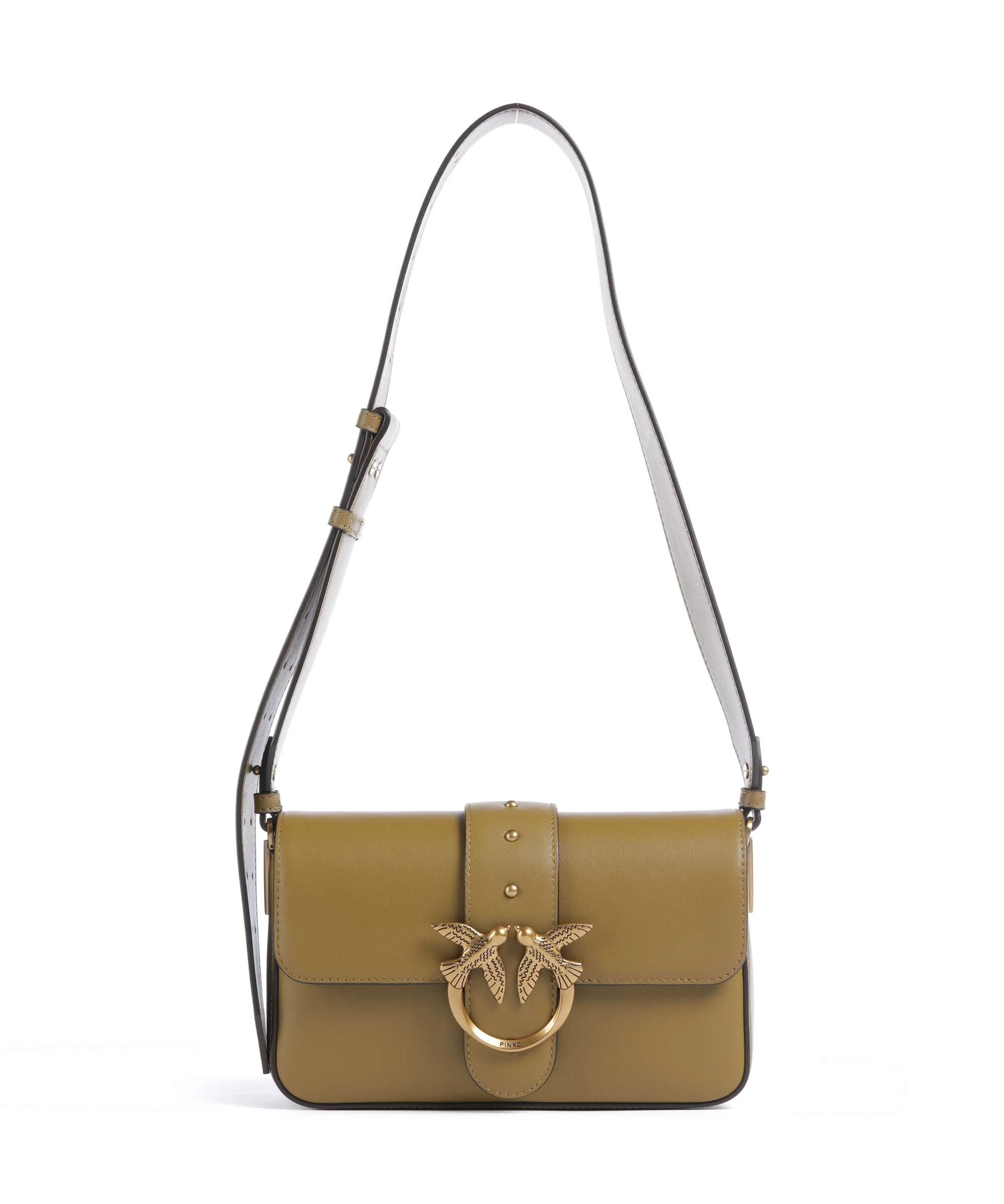 Pinko Love One Mini Slouchy Torba na ramię verde canguro/antique gold
