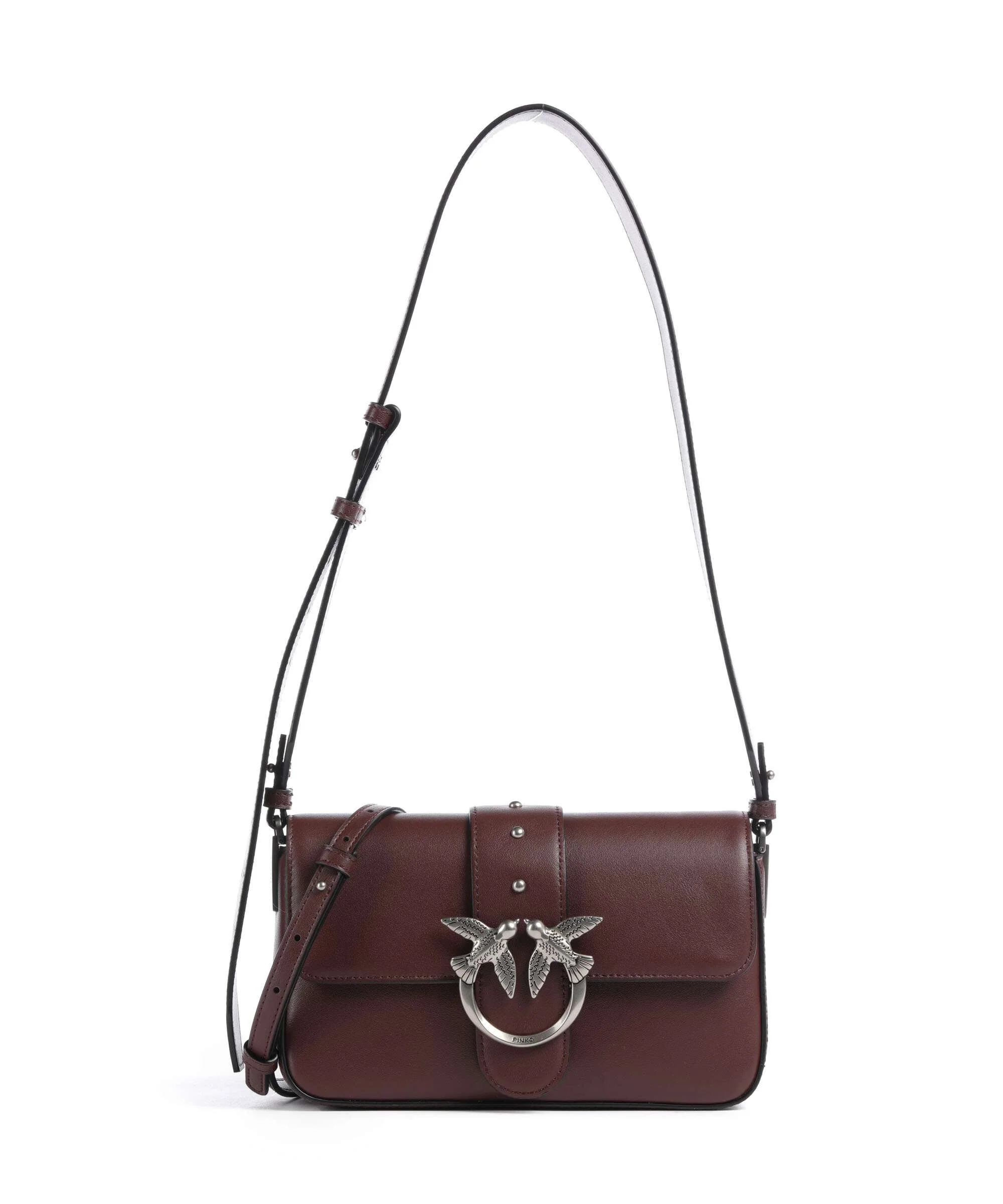 Pinko Love One Mini Slouchy Torba na ramię burgundy wine/old silver
