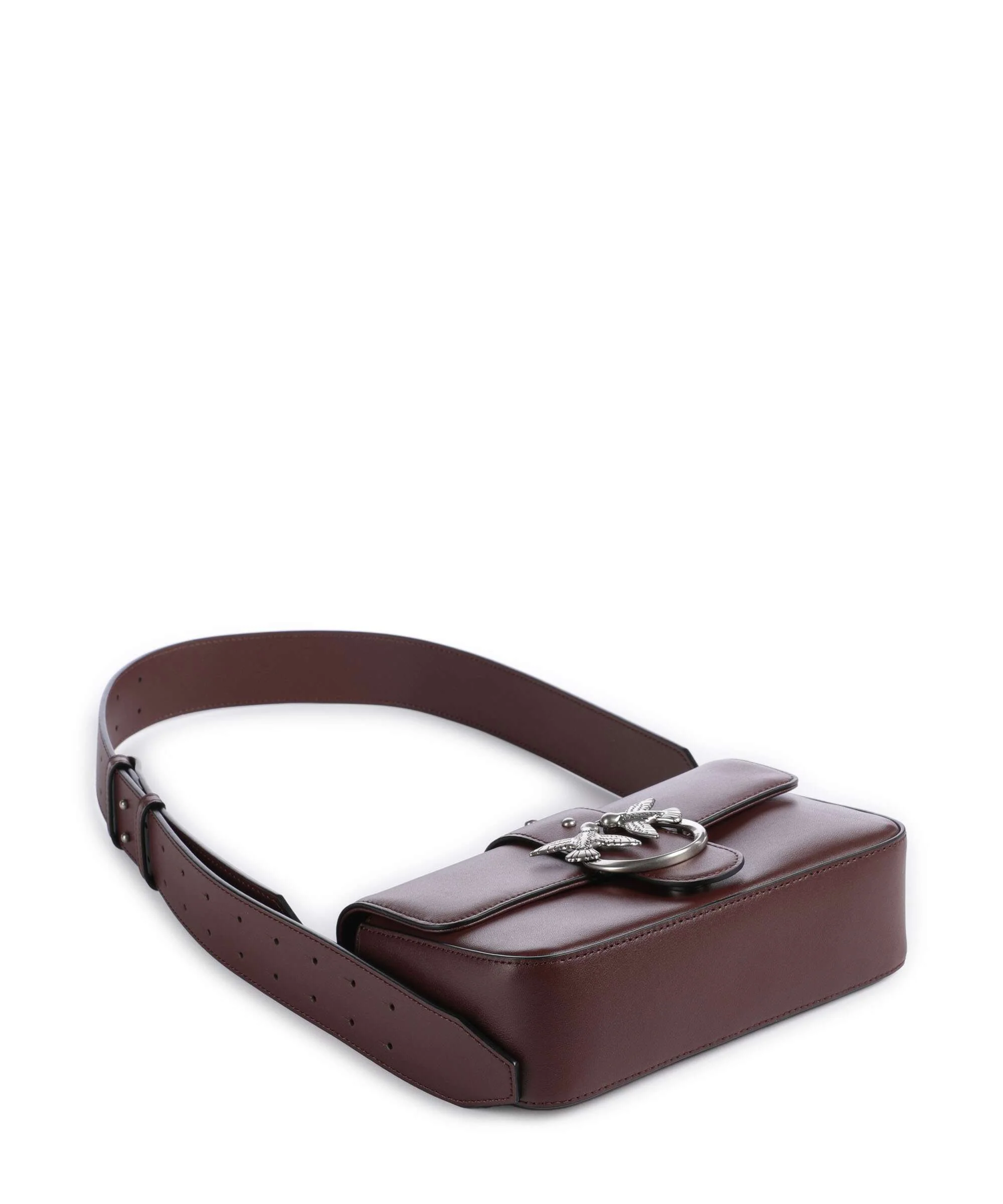 Pinko Love One Mini Slouchy Torba na ramię burgundy wine/old silver - Image 6