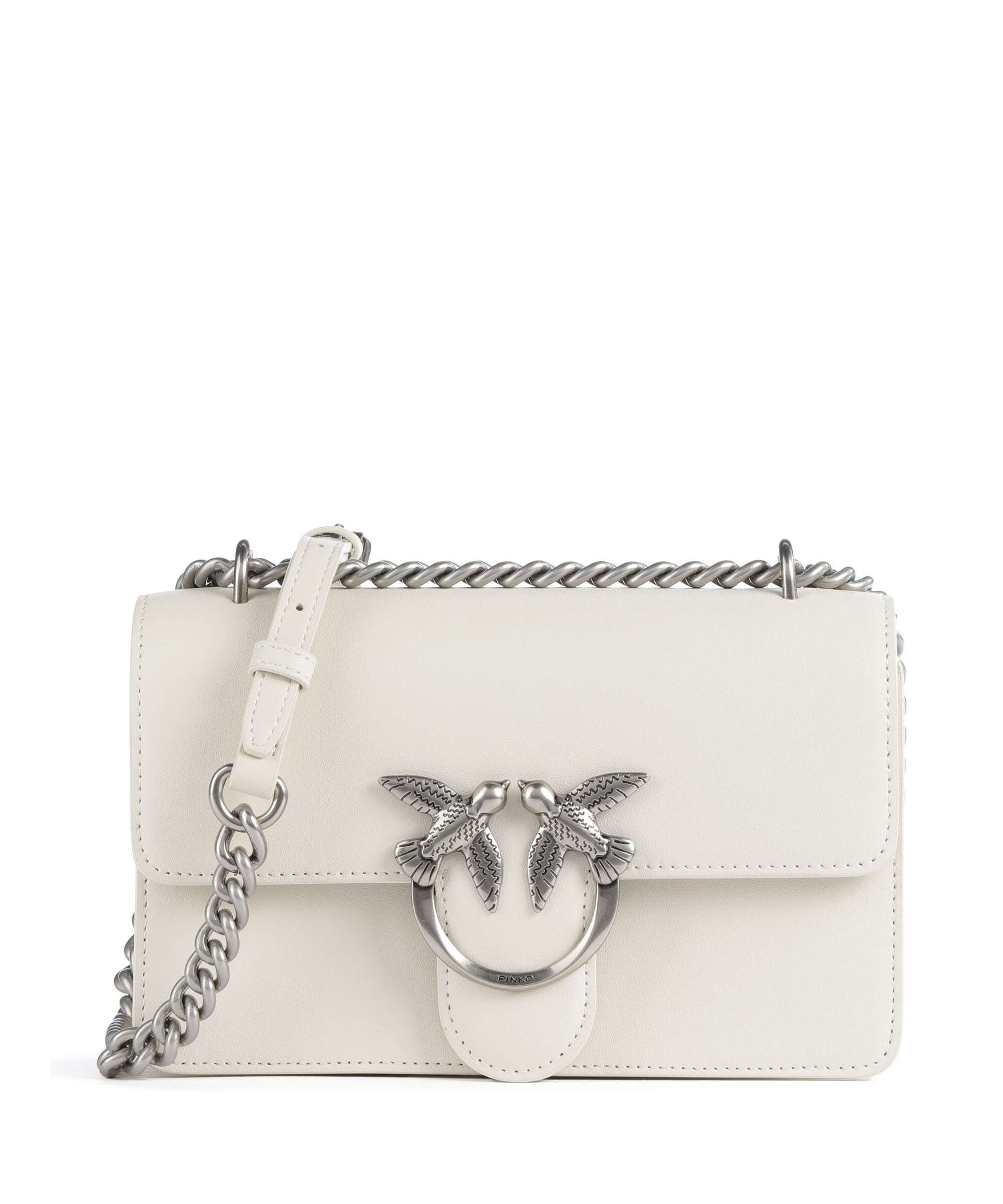 Pinko Love One Mini Torba na ramię bianco seta/old silver
