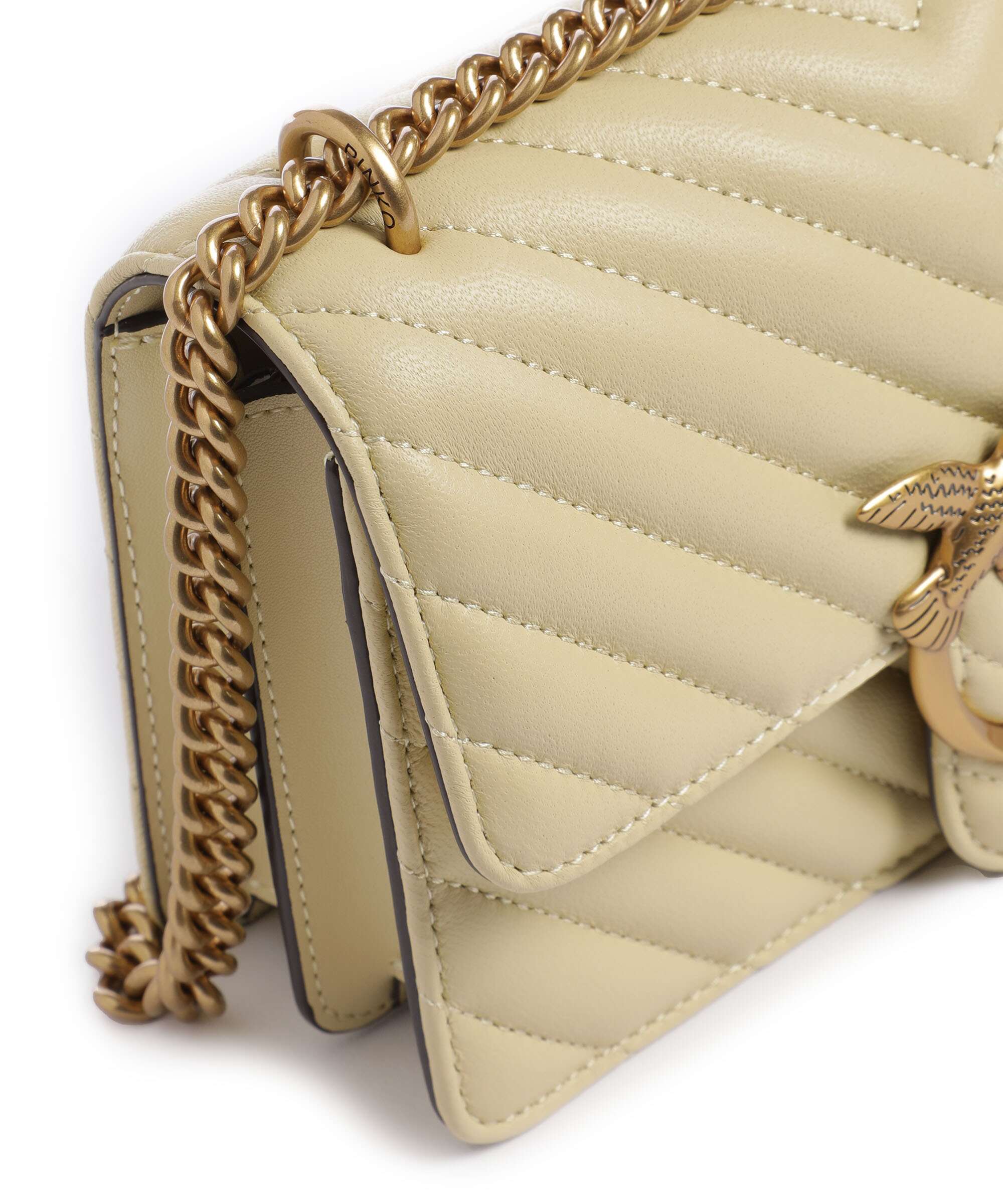 Pinko Love One Mini Torba na ramię giallo vaniglia/antique gold - Image 5