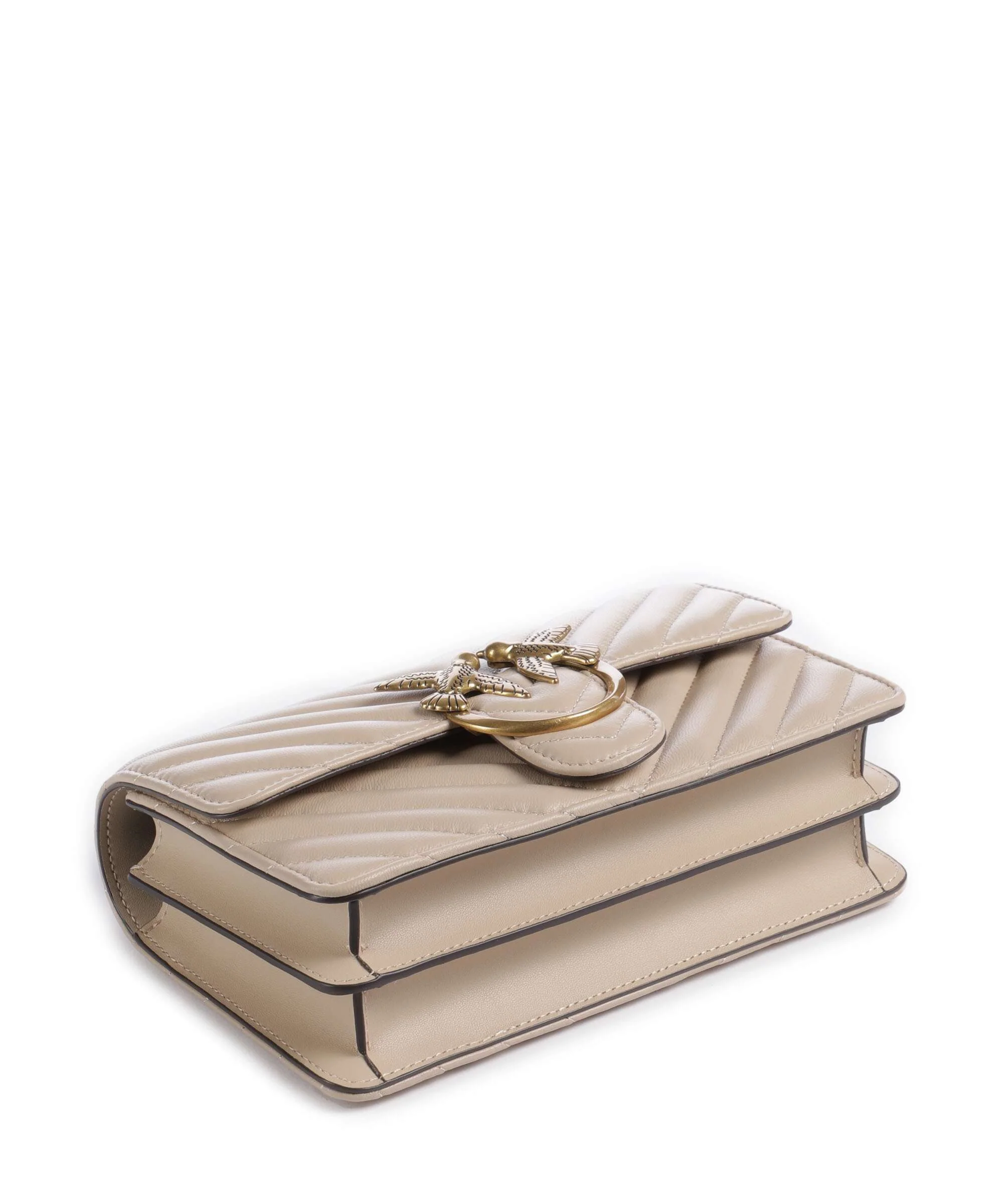 Pinko Love One Mini Torba na ramię beige/grigio fumo/antique gold - Image 6