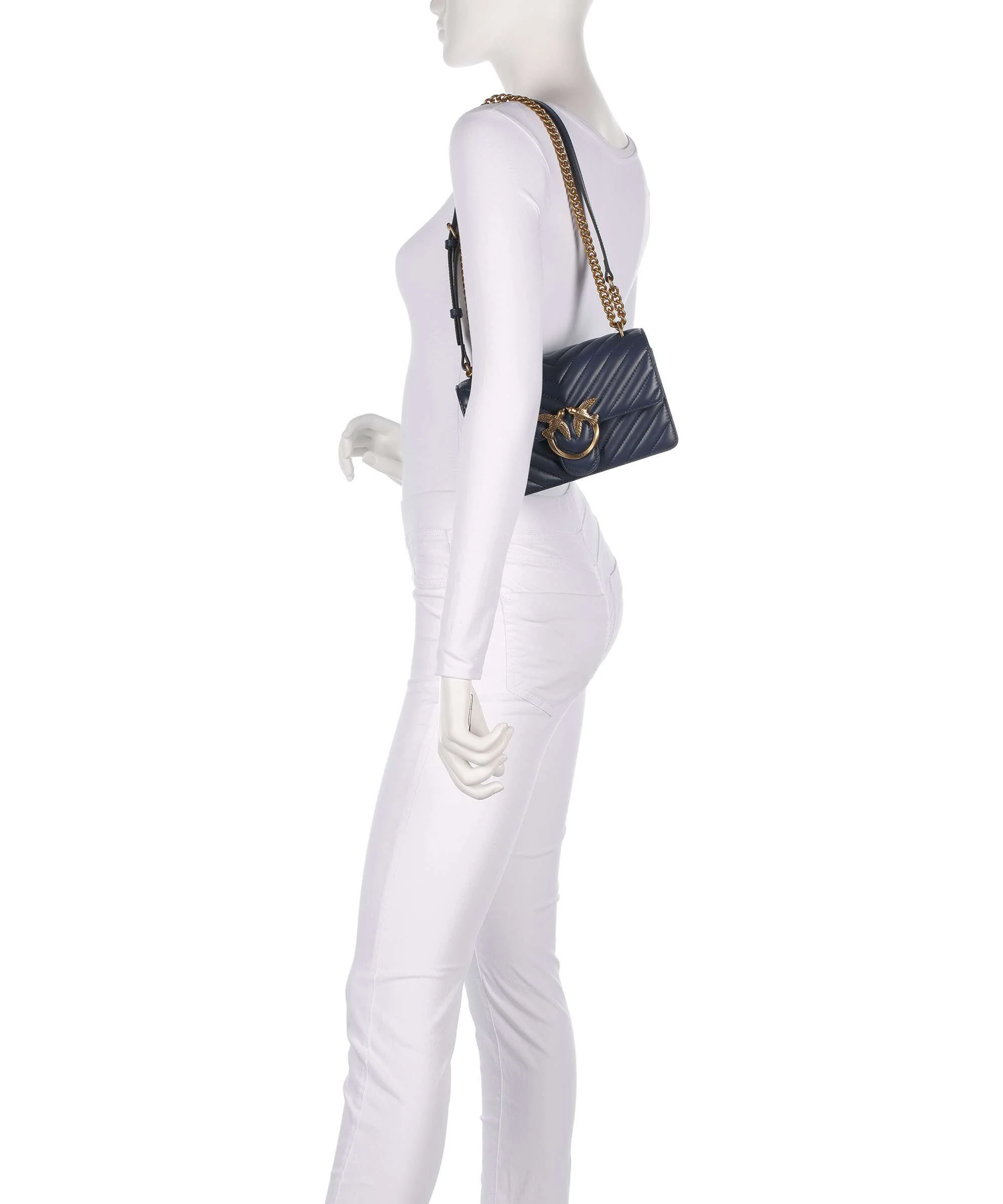 Pinko Love One Mini Torba na ramię blu indaco ombroso/antique gold - Image 4