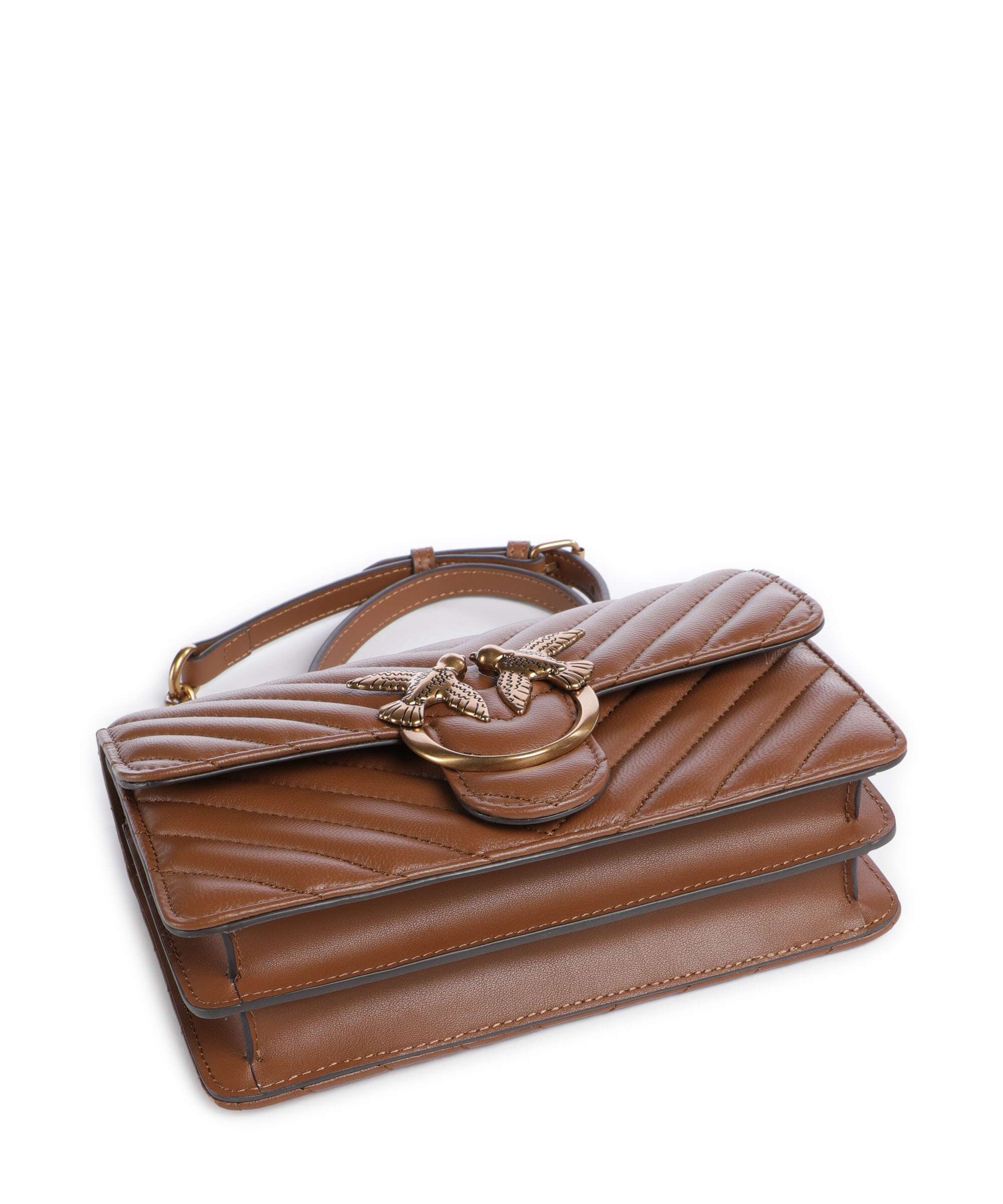 Pinko Love One Mini Torba na ramię marrone/leone/antique gold - Image 6