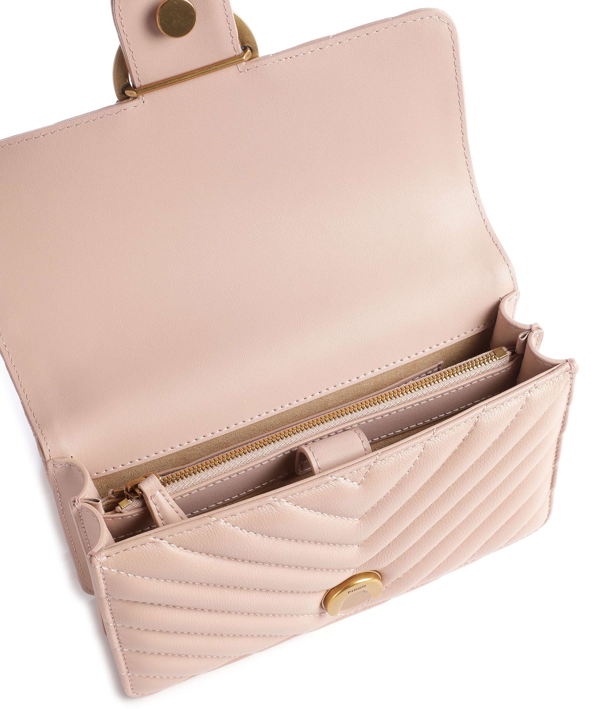Pinko Love One Mini Torba na ramię cipria/antique gold - Image 7