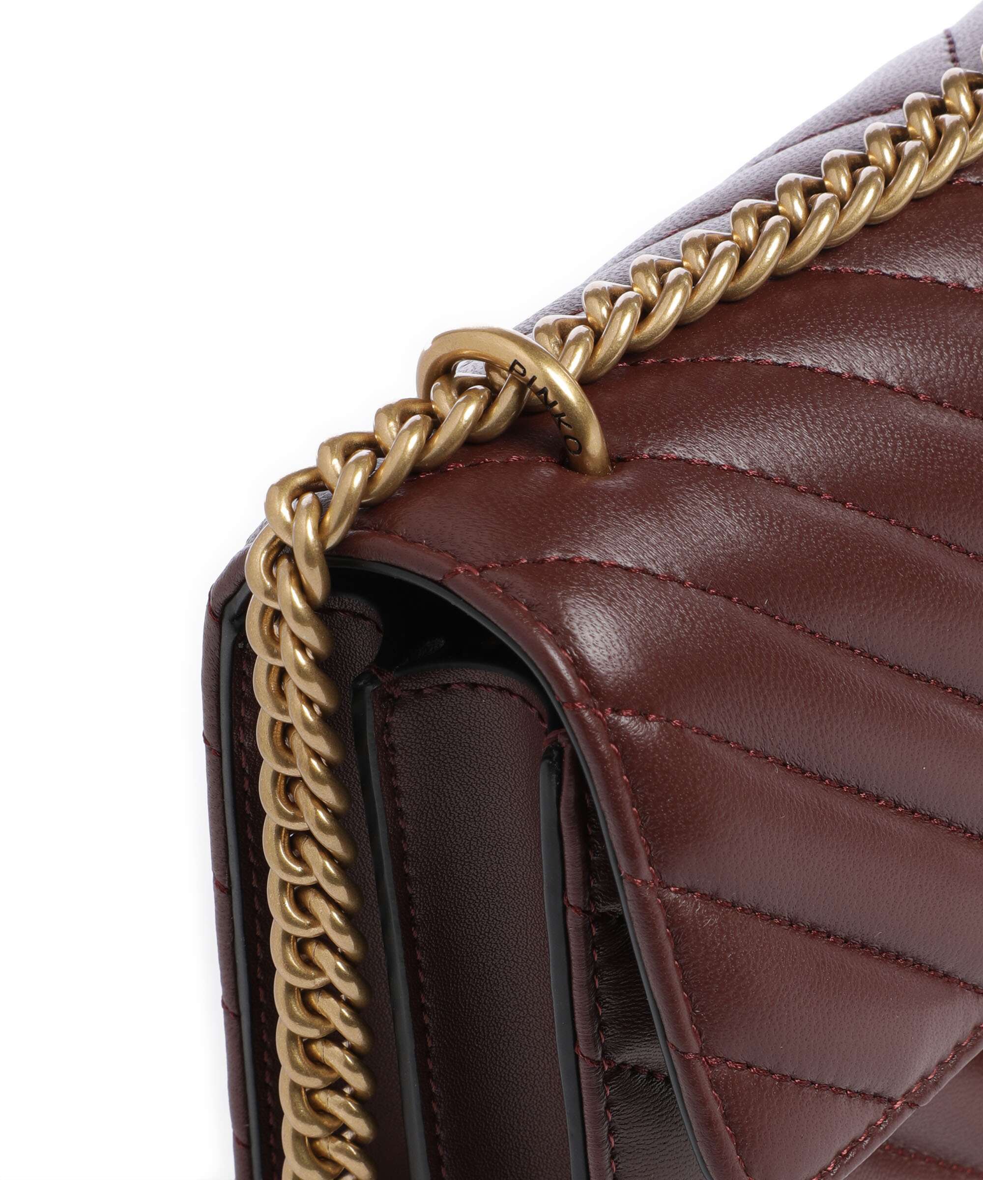 Pinko Love One Mini Torba na ramię burgundy wine/antique gold - Image 5