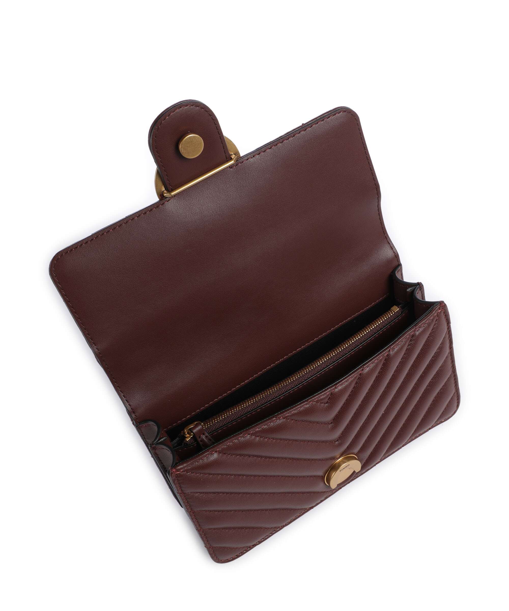 Pinko Love One Mini Torba na ramię burgundy wine/antique gold - Image 7