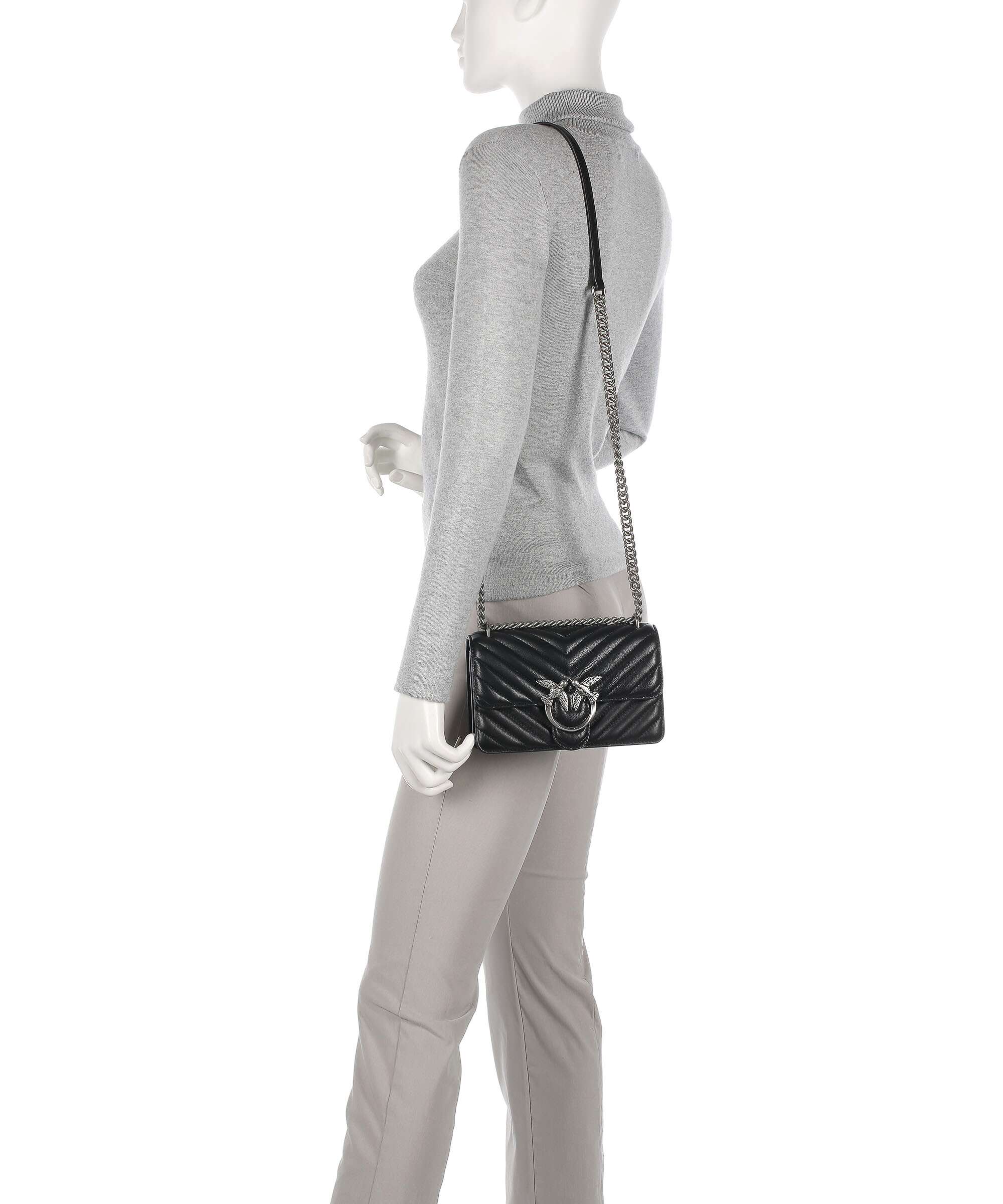 Pinko Love One Mini Torba na ramię nero/old silver - Image 3