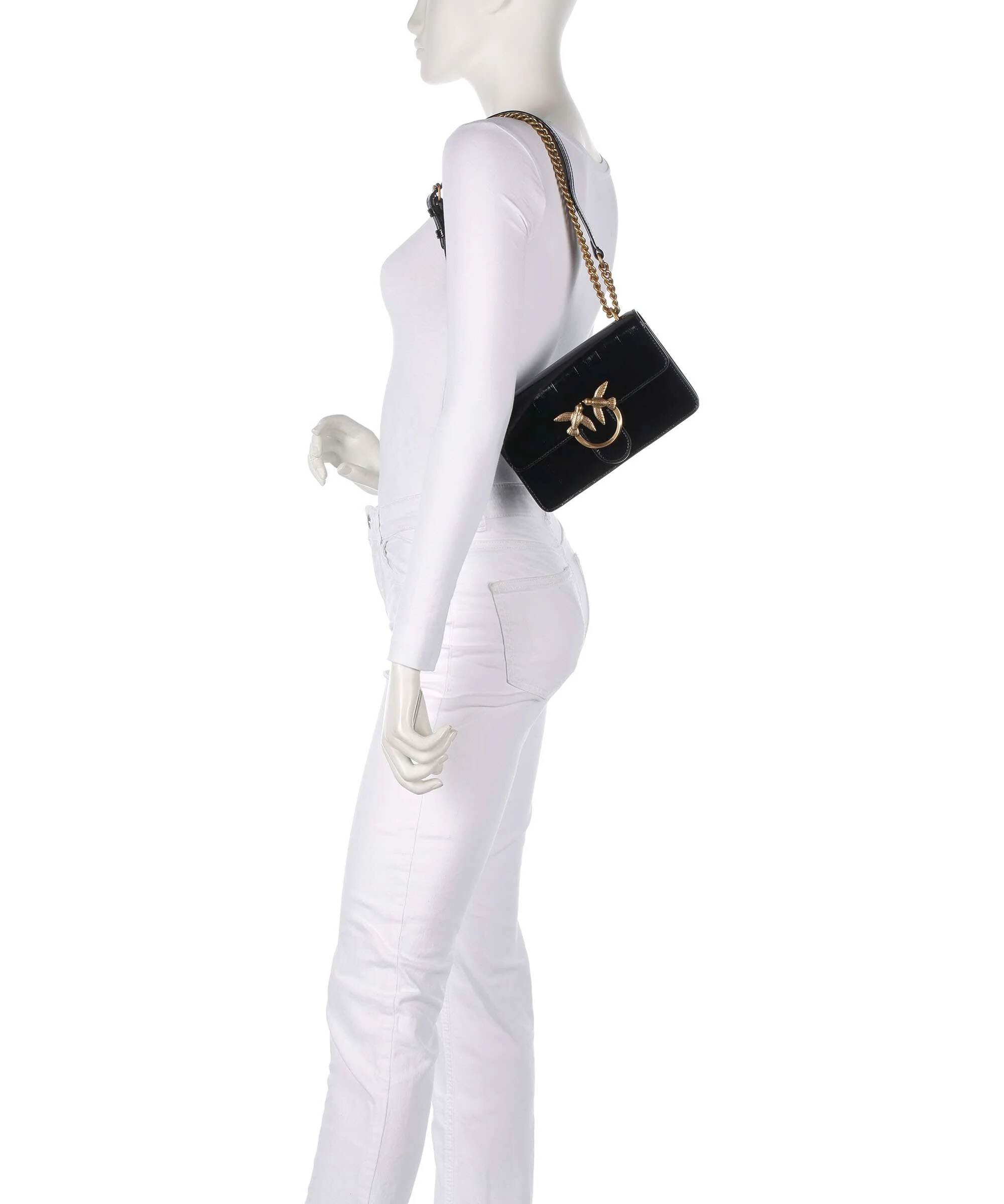 Pinko Love One Mini Torba na ramię nero/antique gold - Image 4