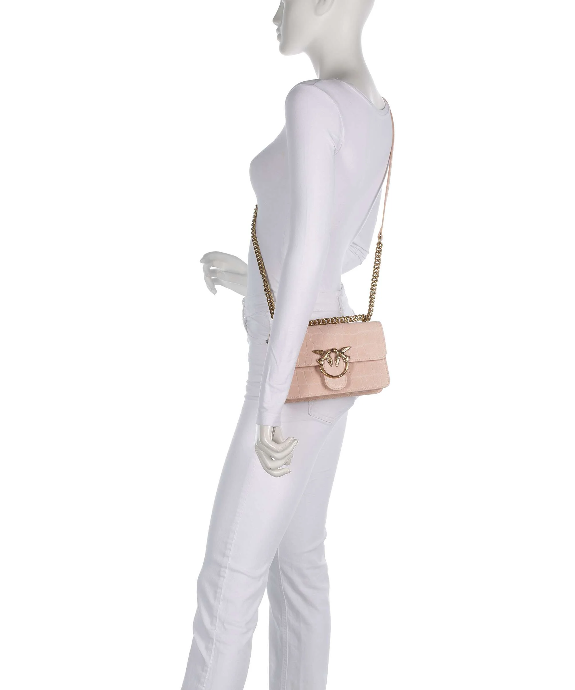 Pinko Love One Mini Torba na ramię light pink/antique gold - Image 3