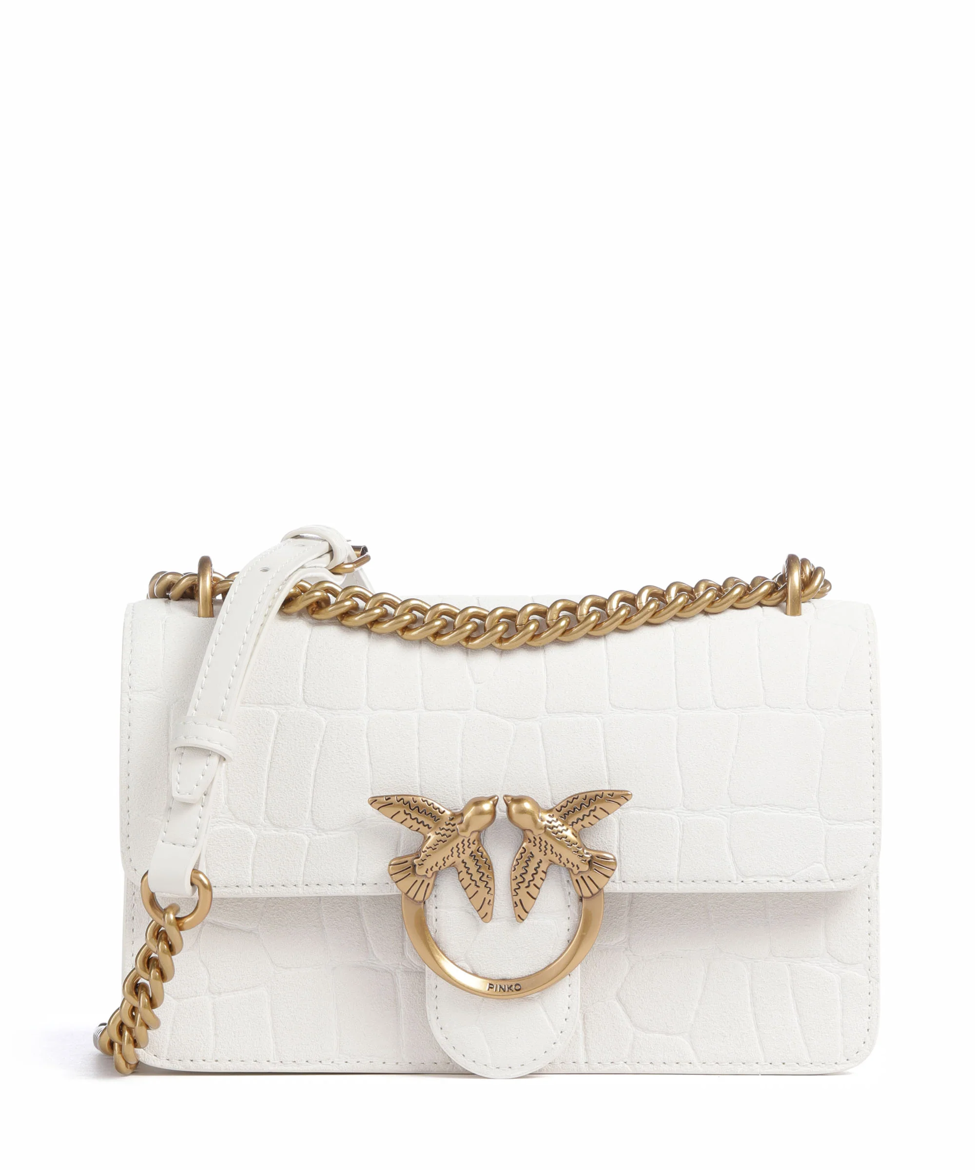 Pinko Love One Mini Torba na ramię bianco nembo/antique gold